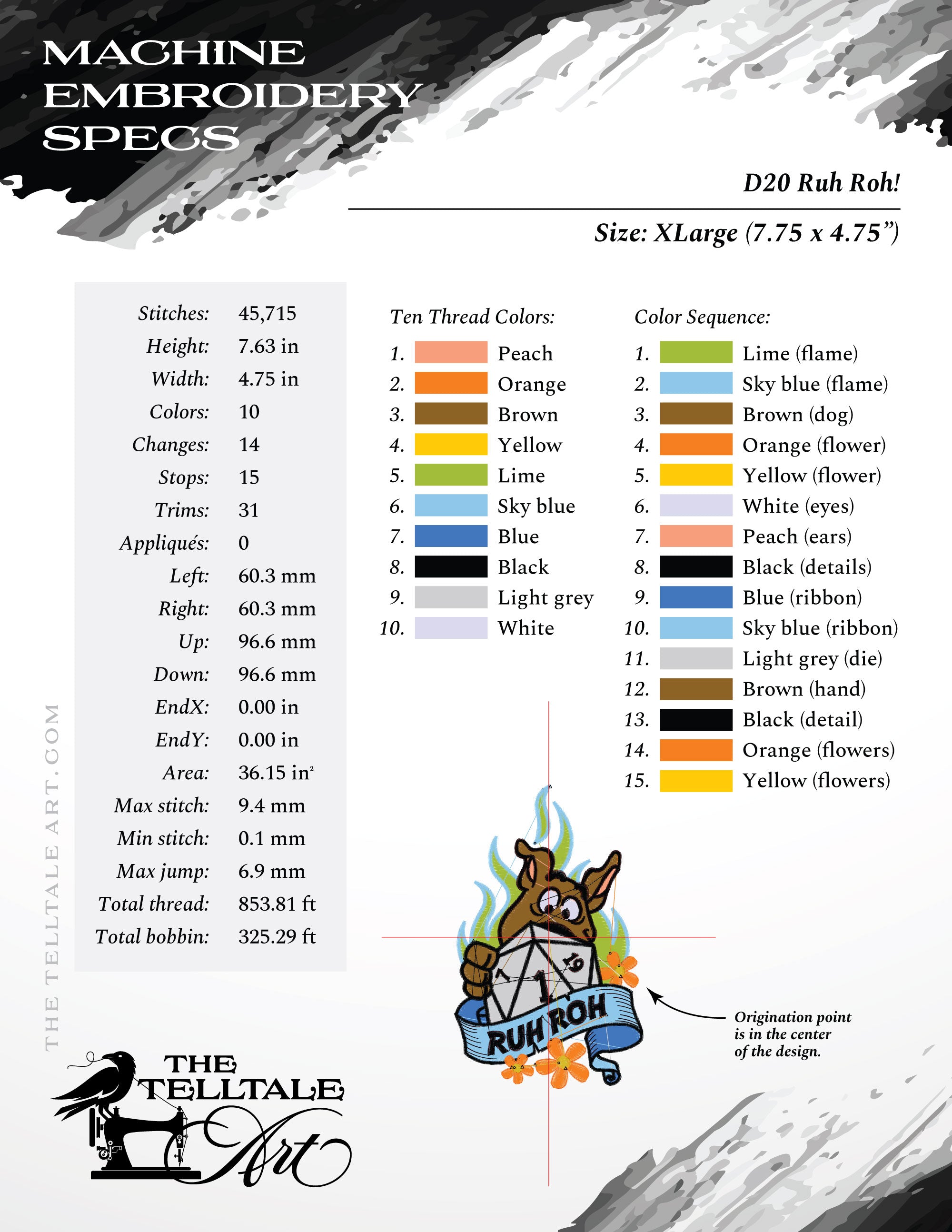 Ruh Roh! D20 Mashup Design – Eight Sizes 4 to 11 Inches