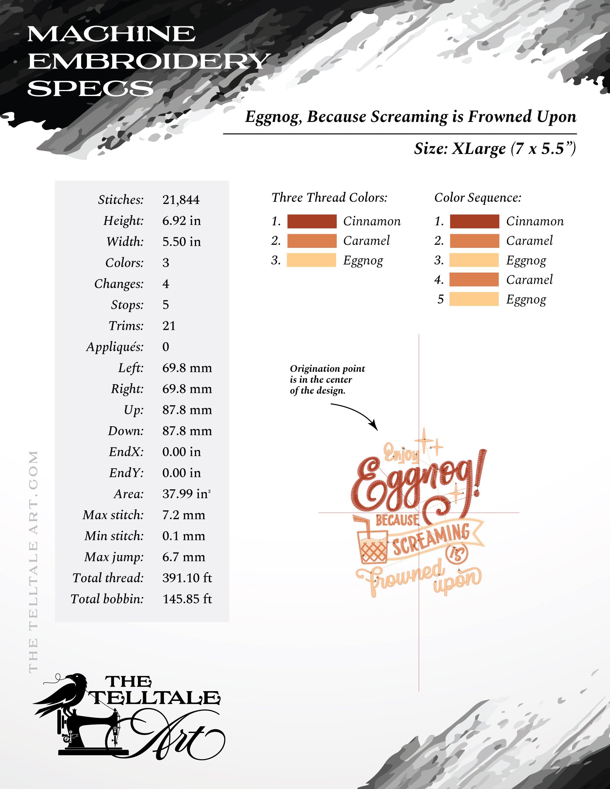 Enjoy Eggnog… Retro Holiday Typography – Six Sizes 4 to 9 Inches