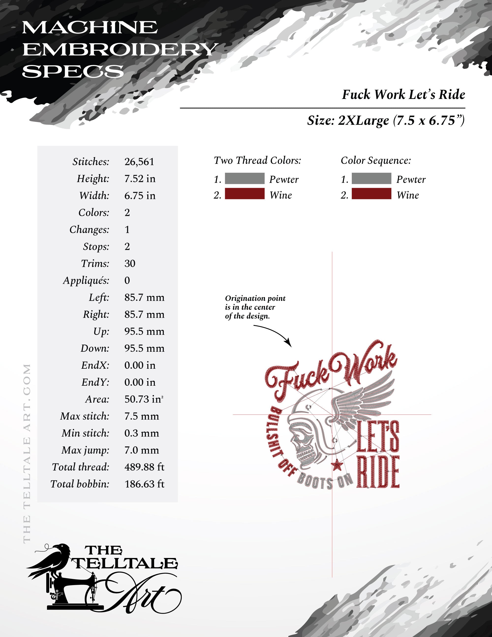 Let’s Ride – Nine Sizes 4 to 11 Inches – Vintage Biker Skull