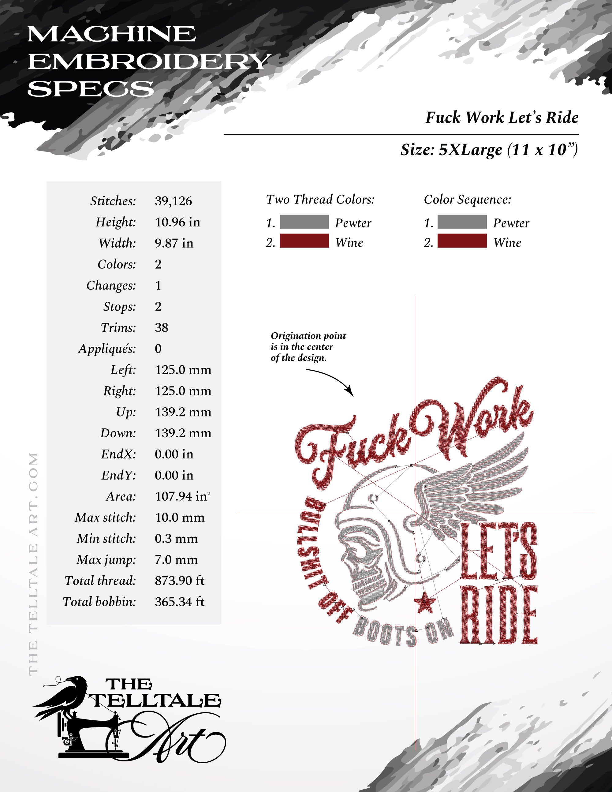 Let’s Ride – Nine Sizes 4 to 11 Inches – Vintage Biker Skull