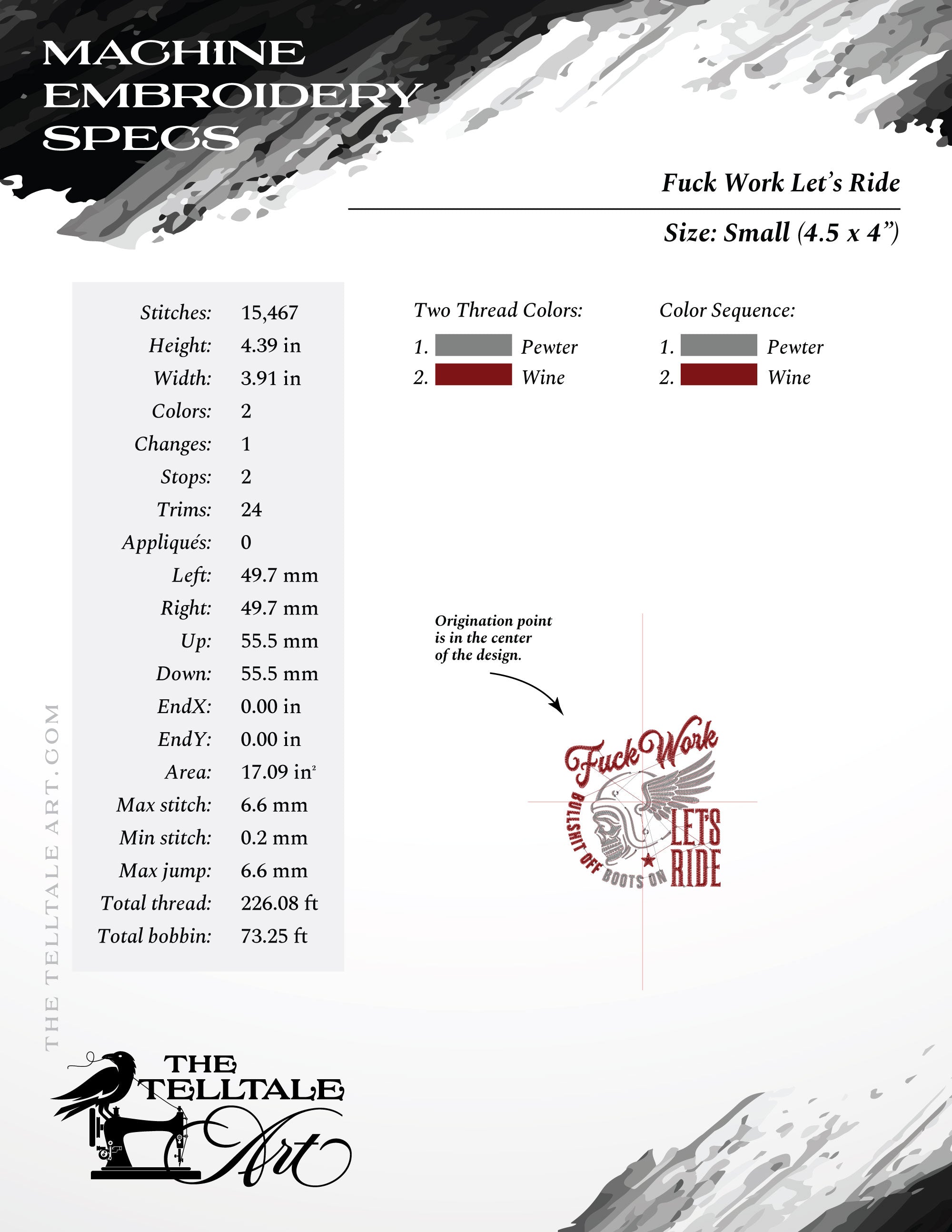 Let’s Ride – Nine Sizes 4 to 11 Inches – Vintage Biker Skull