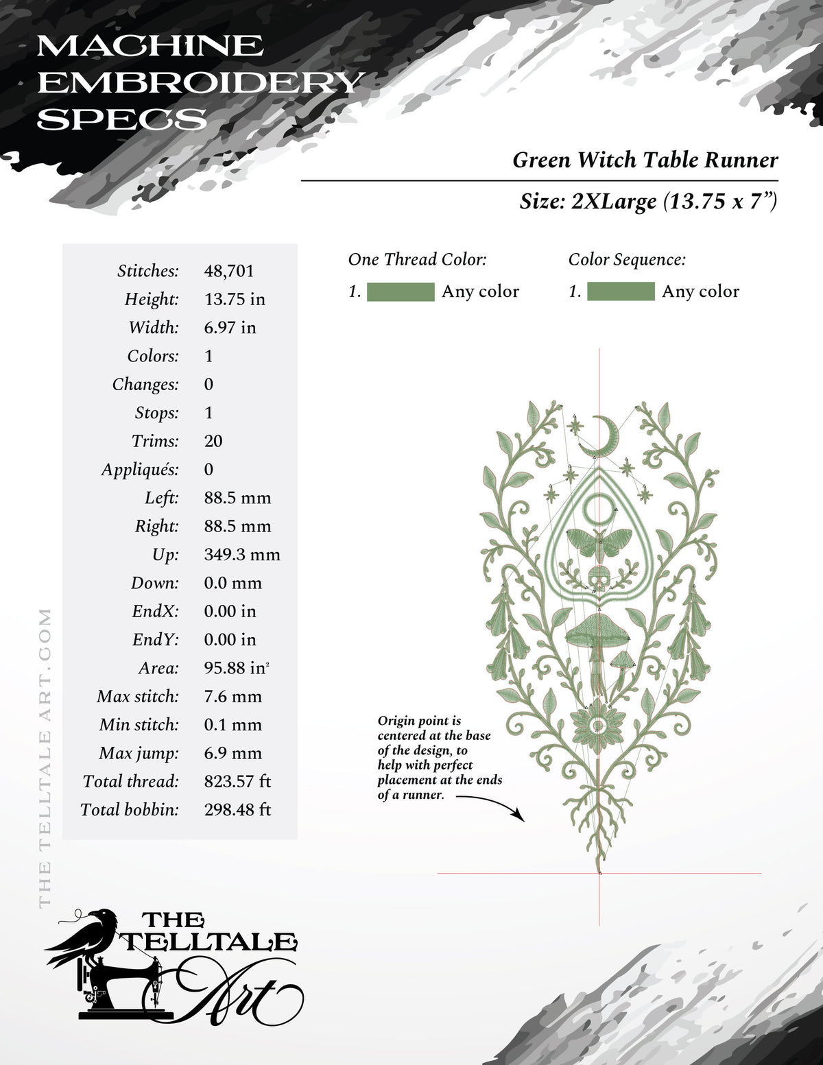 Green Witch Grimoire – Botanical Planchette – Six Sizes 7 to 14 Inches