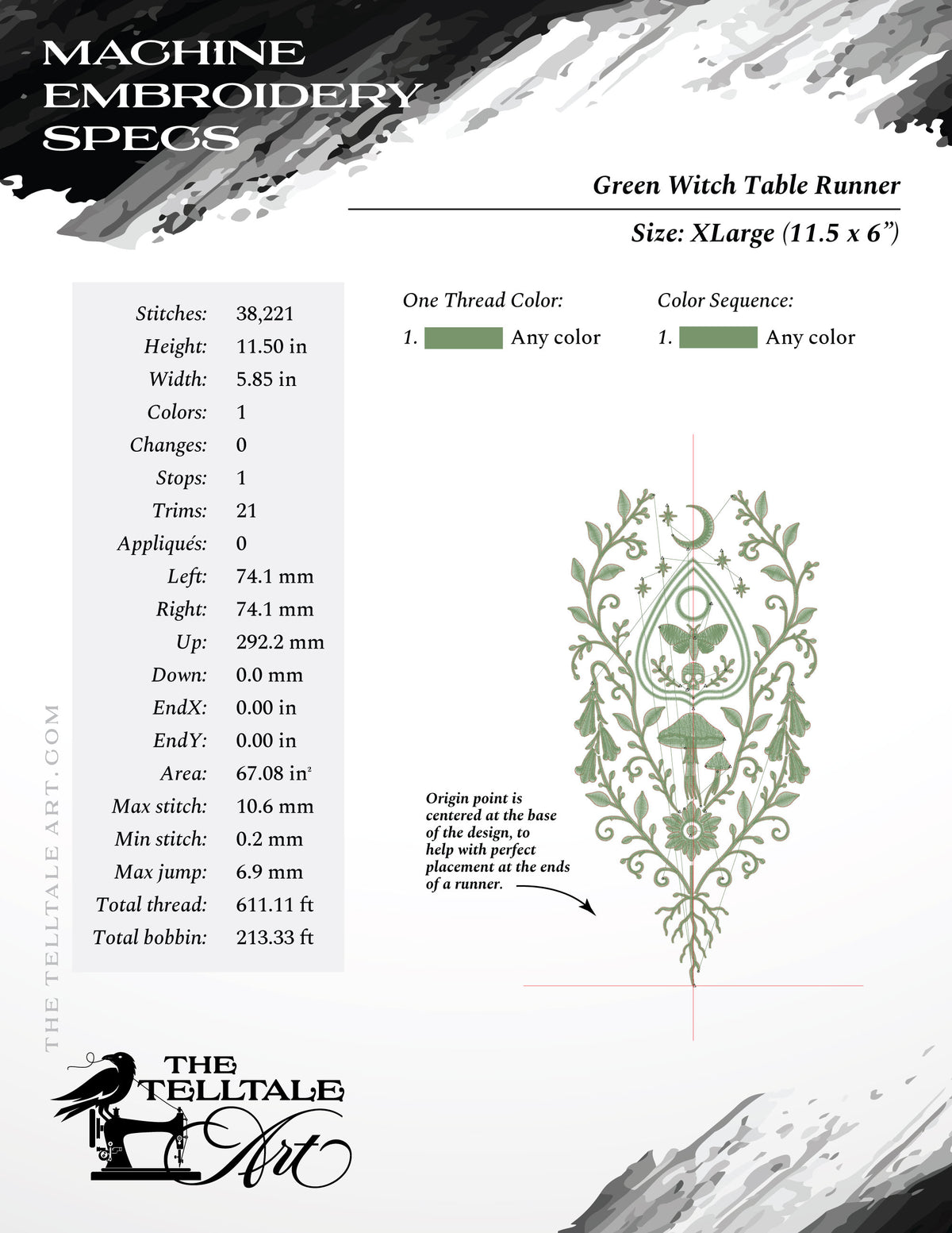 Green Witch Grimoire – Botanical Planchette – Six Sizes 7 to 14 Inches