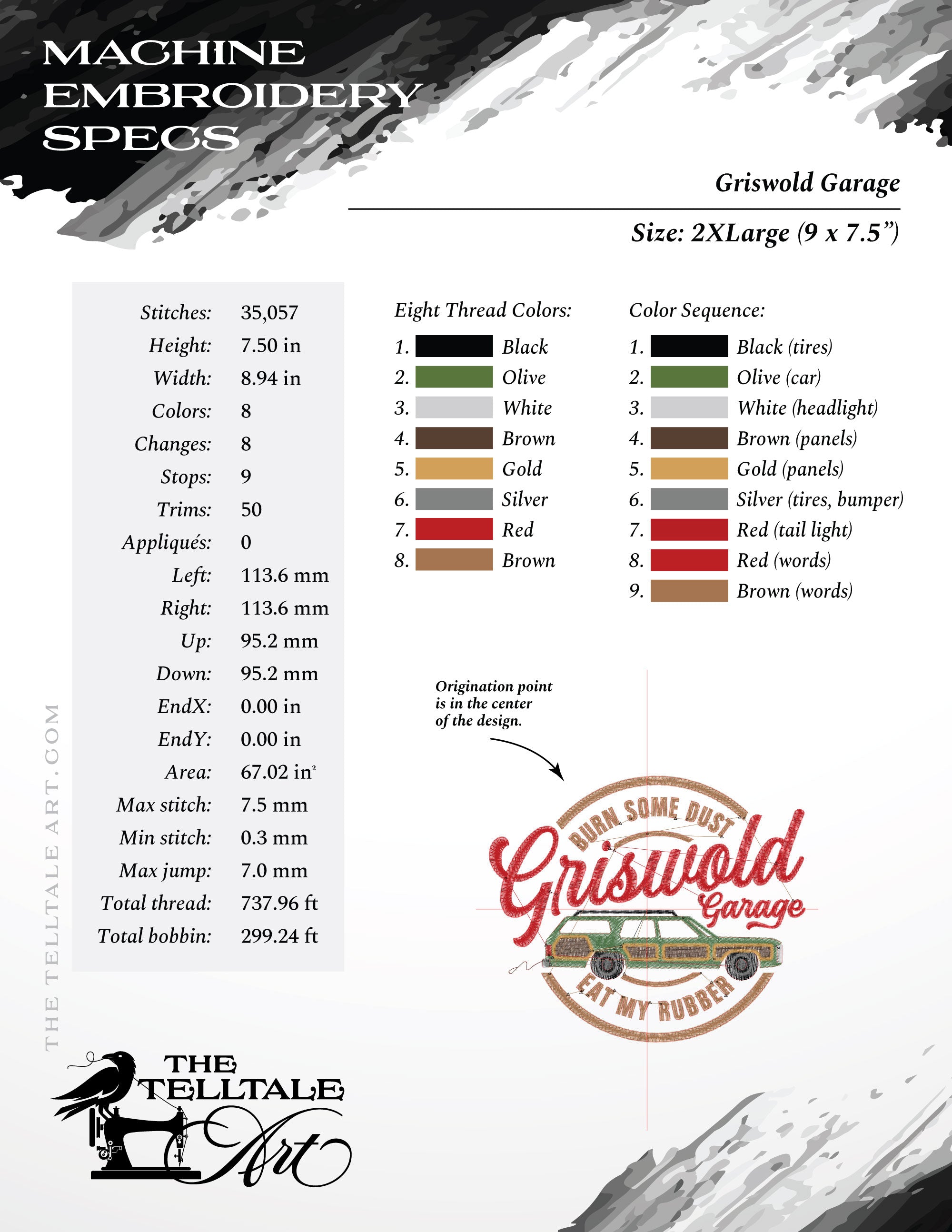 Griswold’s Garage – Six Sizes 5 to 11 Inches – Retro Station Wagon Service Logo