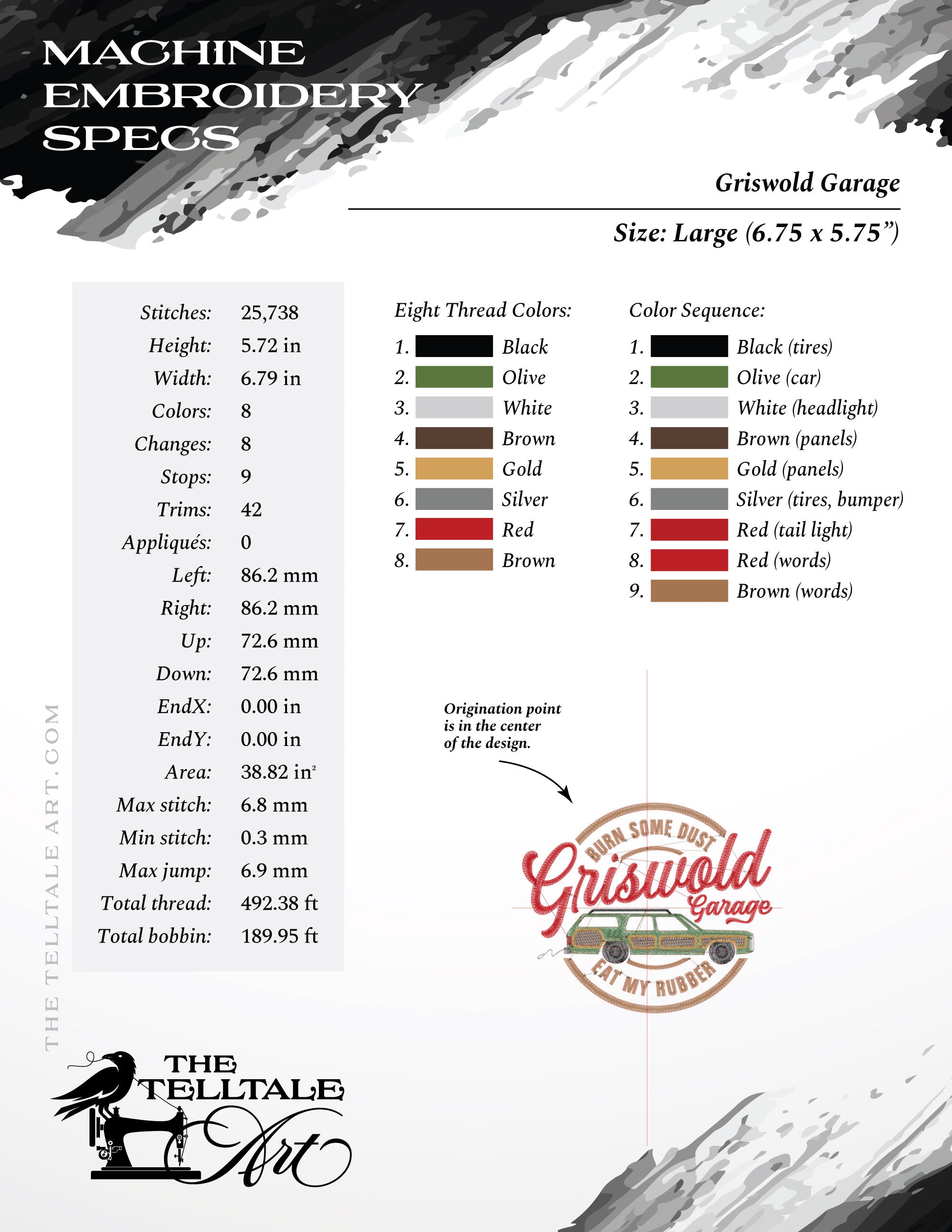 Griswold’s Garage – Six Sizes 5 to 11 Inches – Retro Station Wagon Service Logo