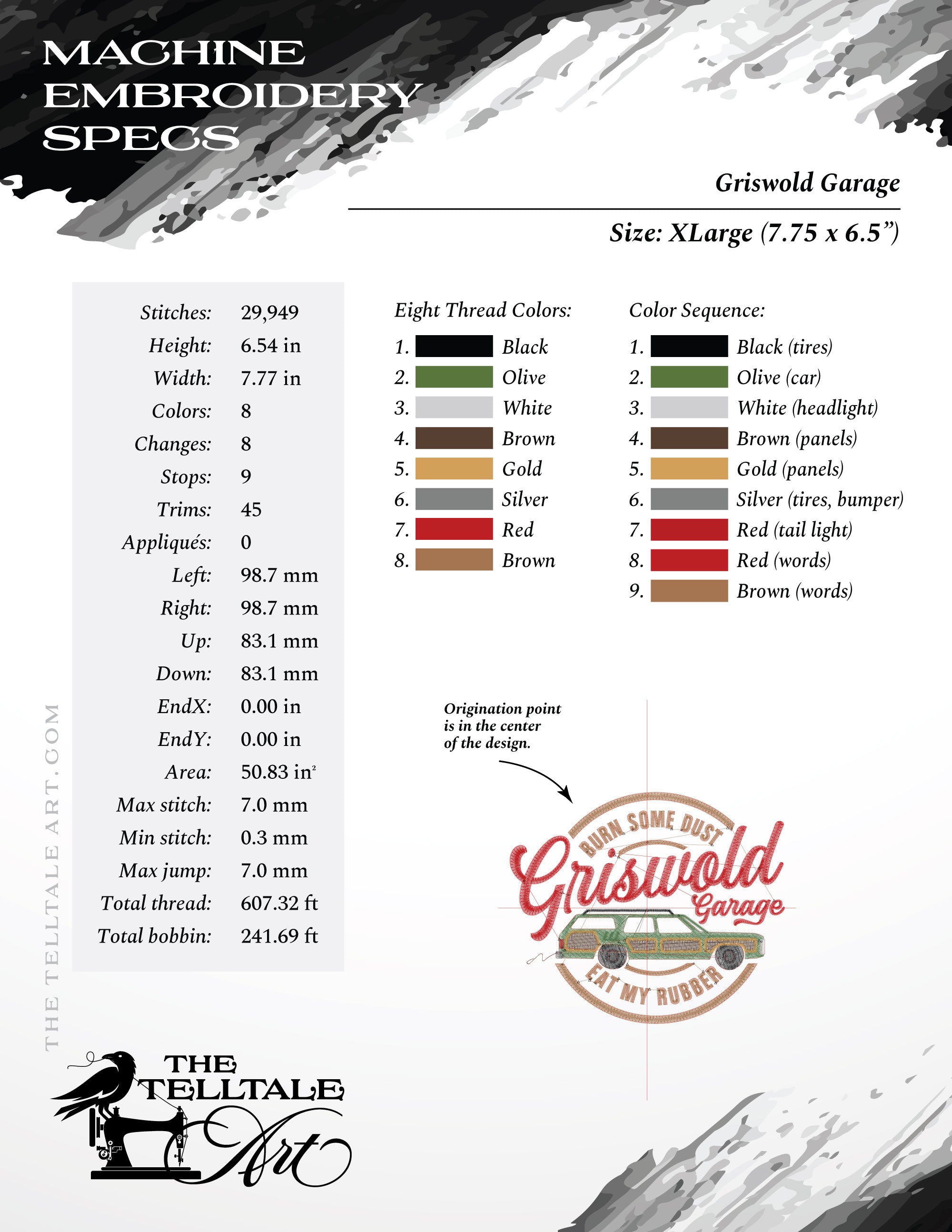 Griswold’s Garage – Six Sizes 5 to 11 Inches – Retro Station Wagon Service Logo