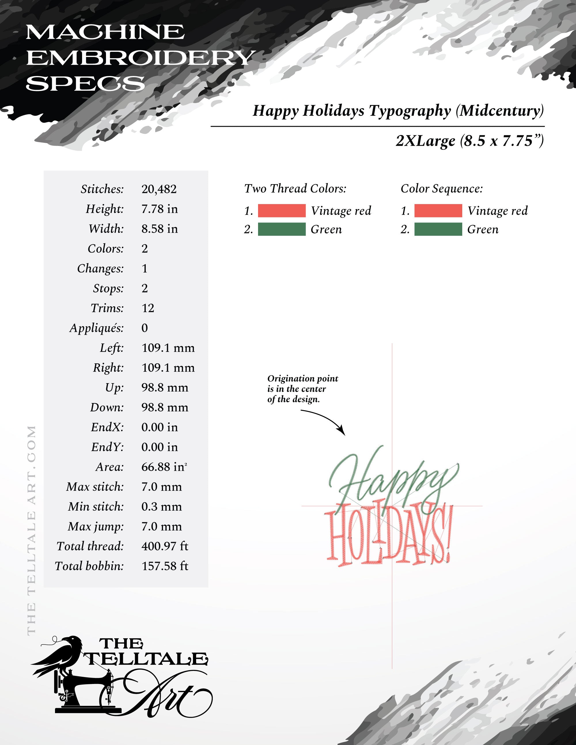 Happy Holidays – Six Sizes 4 to 10 Inches – Midcentury Typography