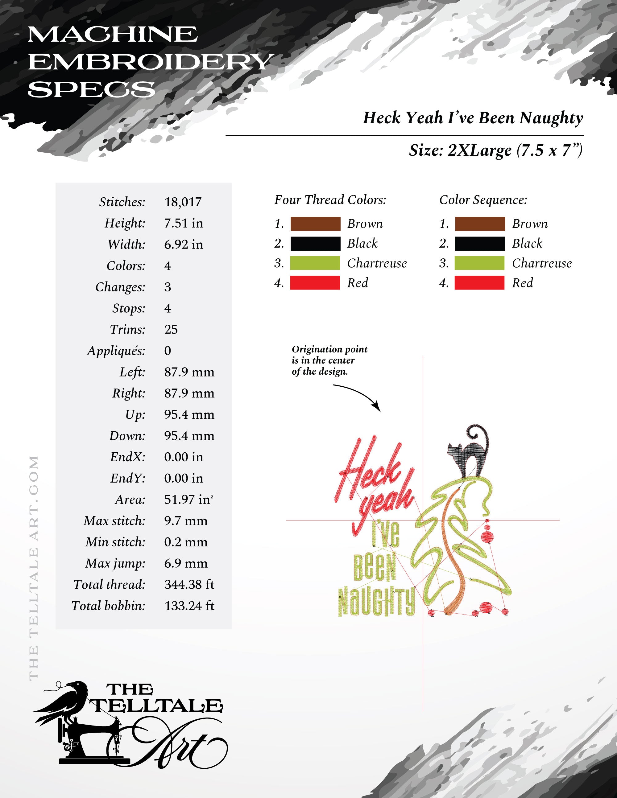 Heck Yeah I’ve Been Naughty – Midcentury Cat & Tree – Five Sizes 4 to 8 Inches – Retro Christmas