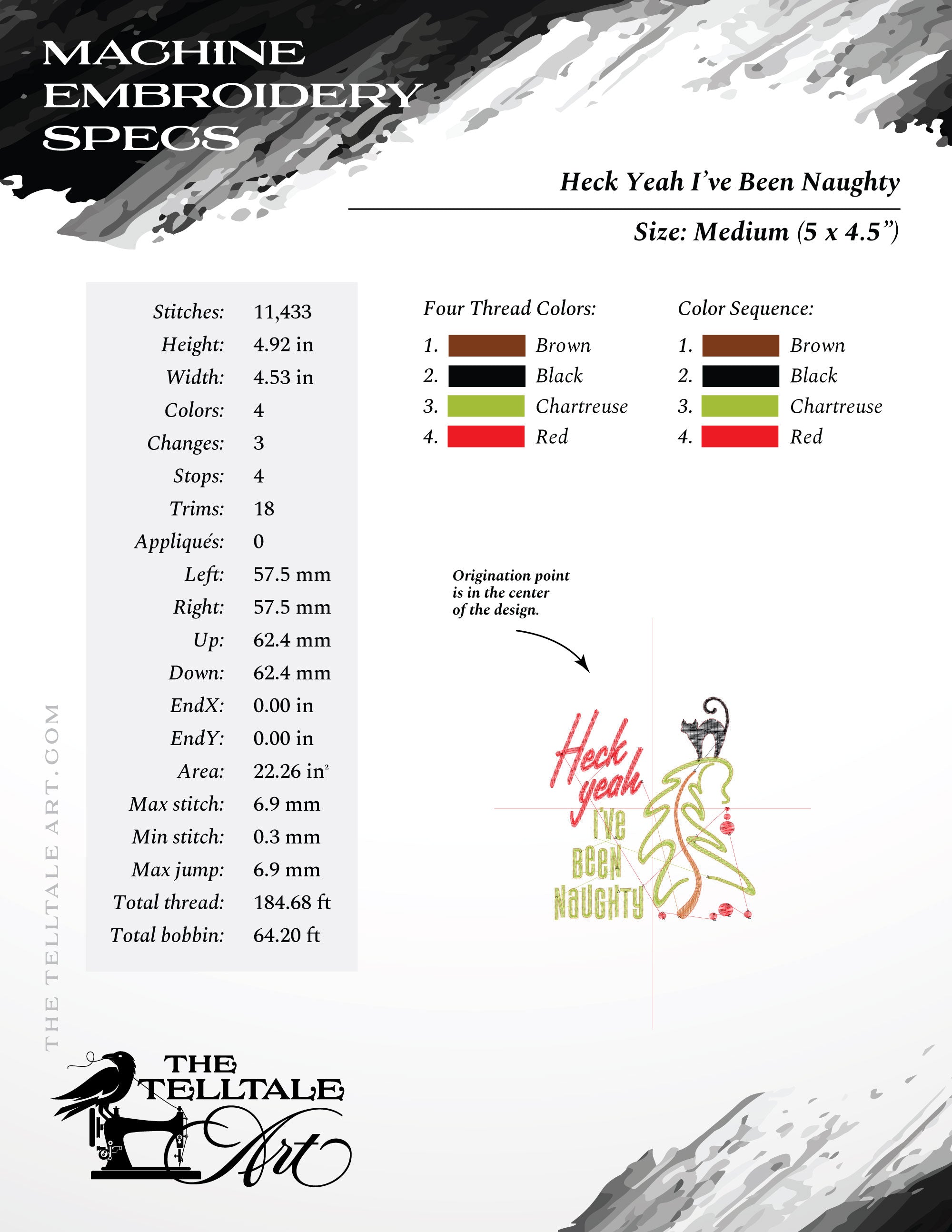 Heck Yeah I’ve Been Naughty – Midcentury Cat & Tree – Five Sizes 4 to 8 Inches – Retro Christmas