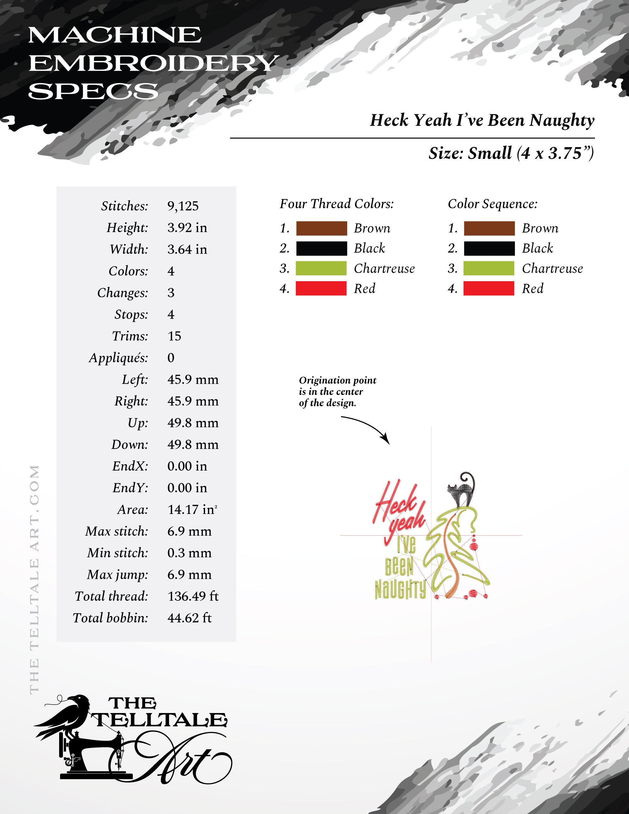 Heck Yeah I’ve Been Naughty – Midcentury Cat & Tree – Five Sizes 4 to 8 Inches – Retro Christmas