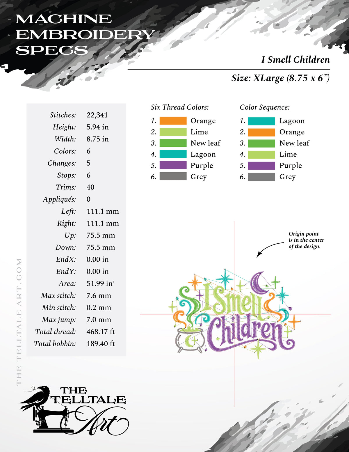 I Smell Children – Midcentury Witch Typography – Four Sizes 6 to 9 Inches