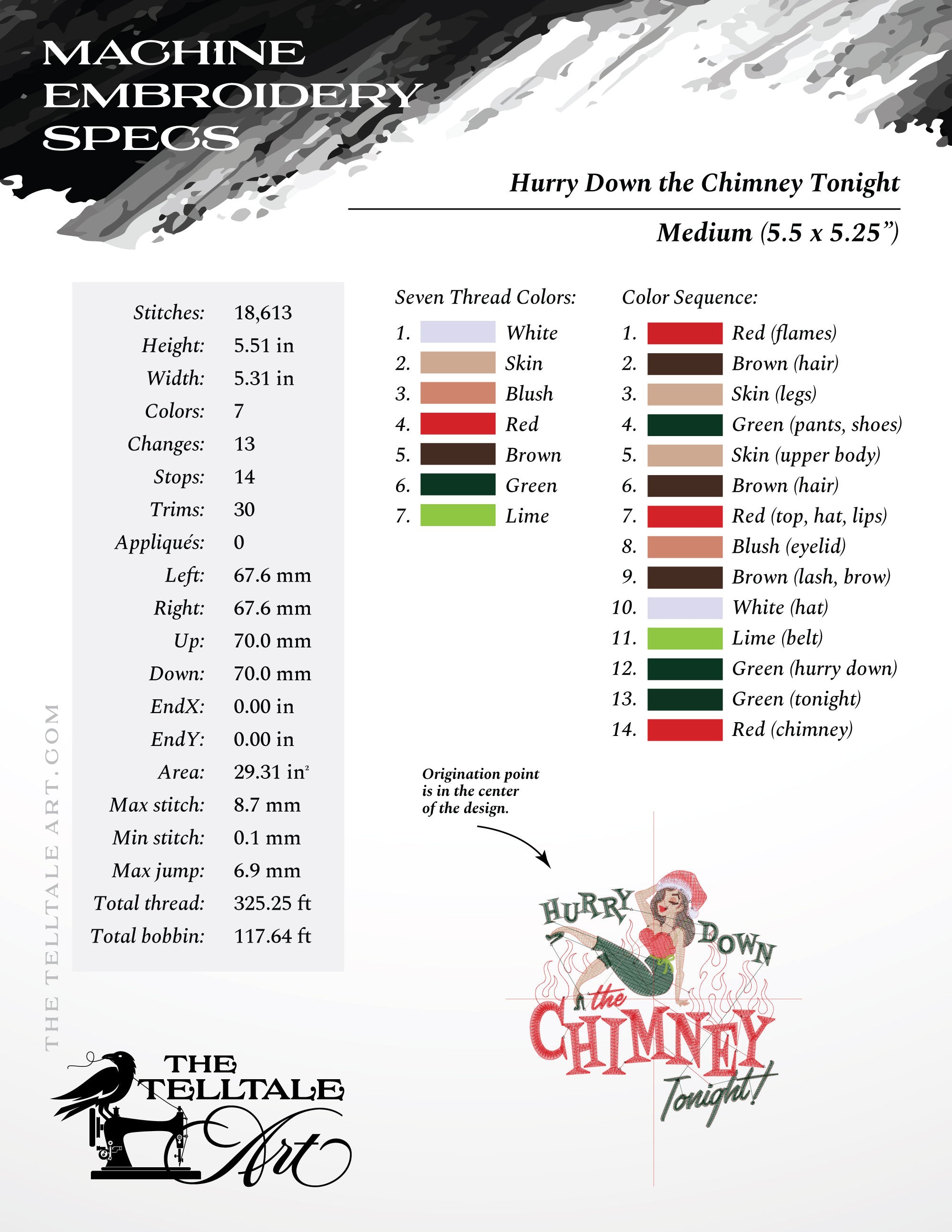 Hurry Down the Chimney Tonight – Six Sizes 5 to 10 Inches – Retro Pinup Christmas