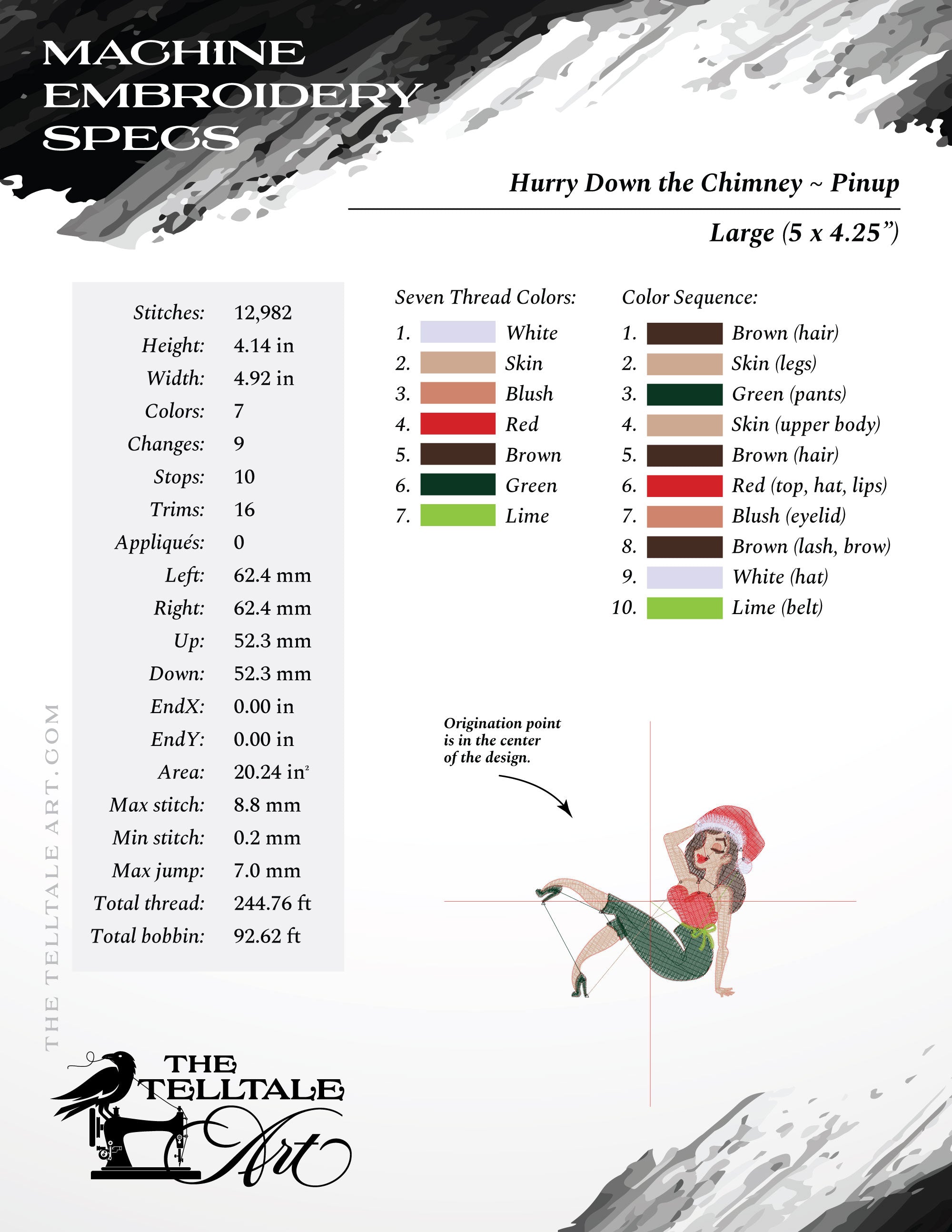 Hurry Down the Chimney Tonight – Six Sizes 5 to 10 Inches – Retro Pinup Christmas