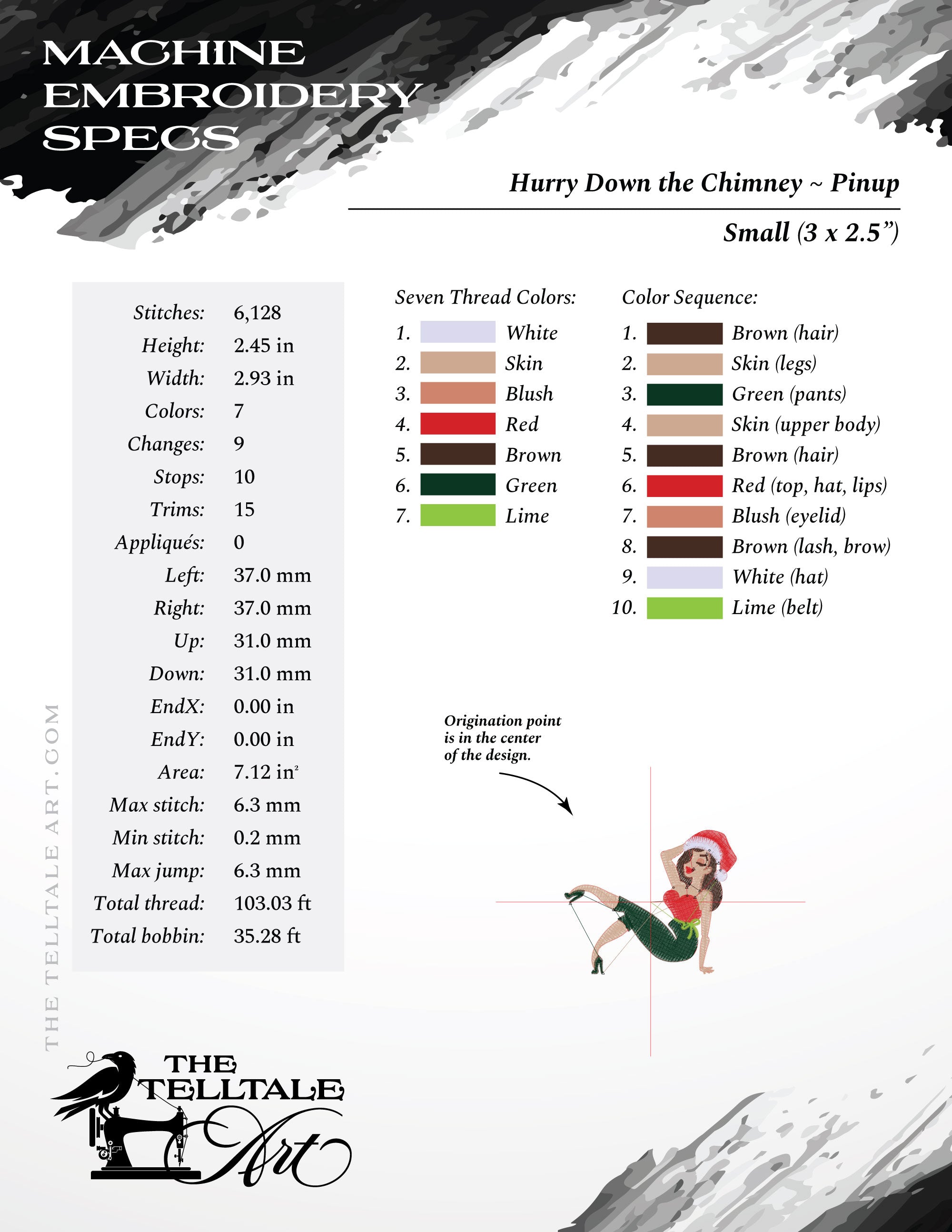 Hurry Down the Chimney Tonight – Six Sizes 5 to 10 Inches – Retro Pinup Christmas