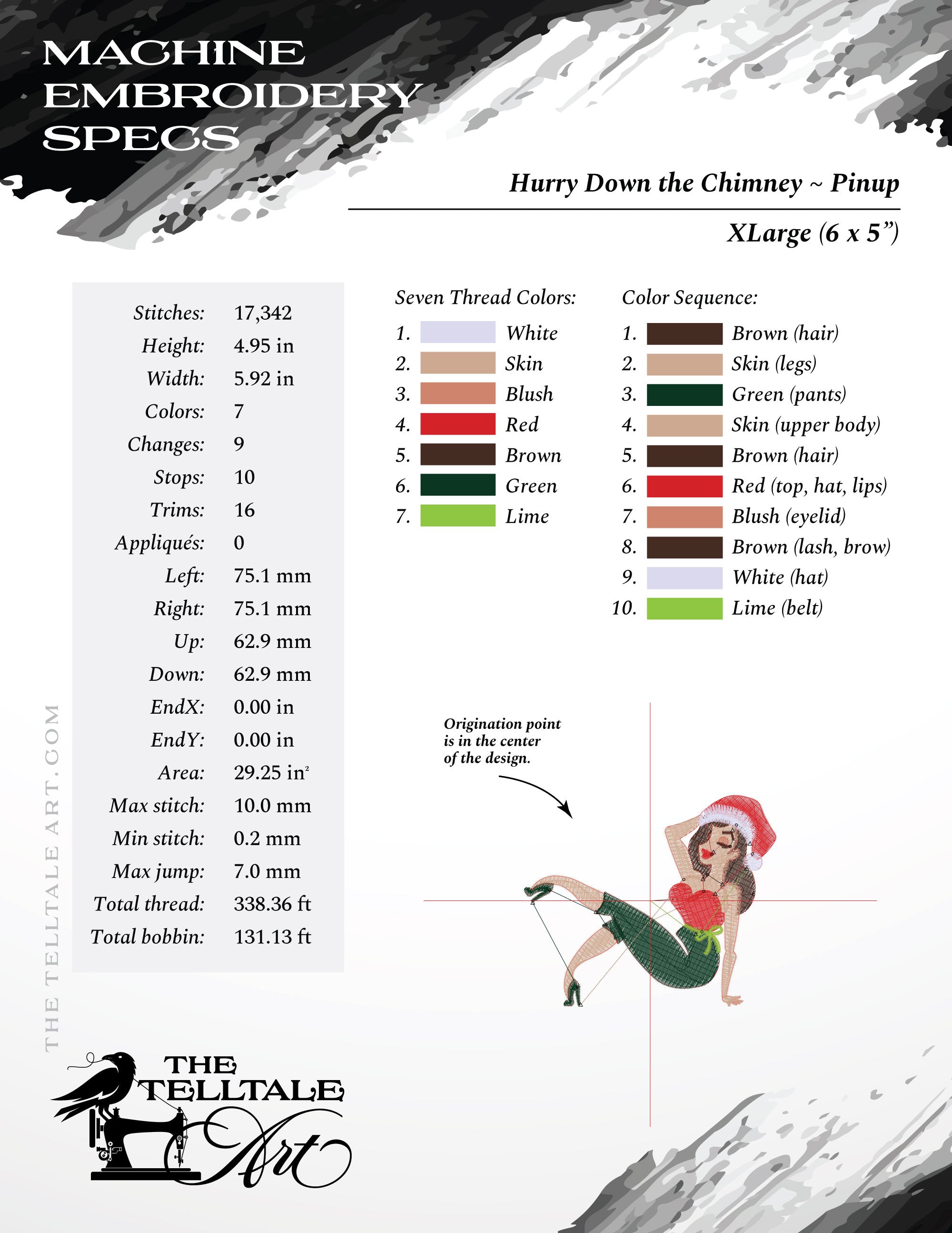 Hurry Down the Chimney Tonight – Six Sizes 5 to 10 Inches – Retro Pinup Christmas