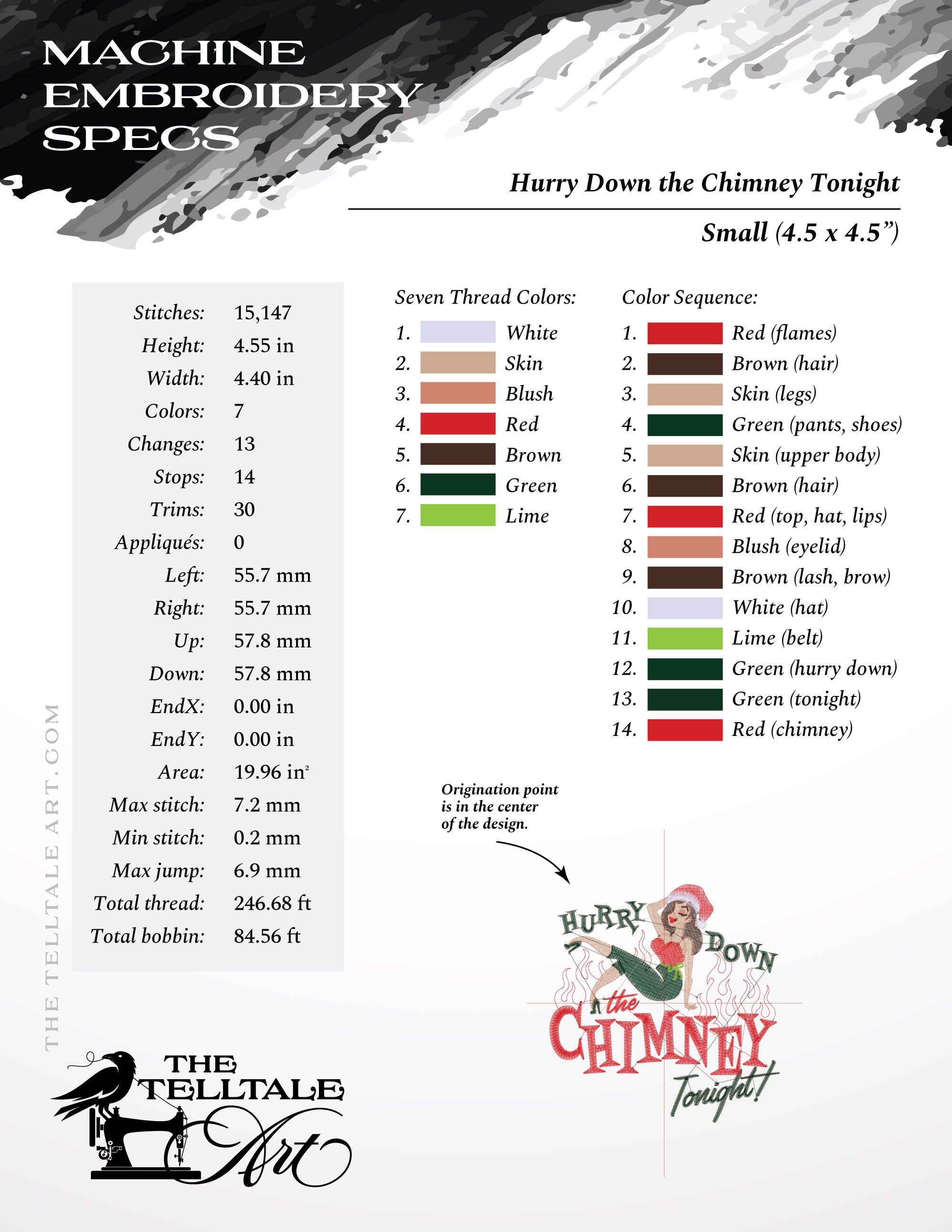 Hurry Down the Chimney Tonight – Six Sizes 5 to 10 Inches – Retro Pinup Christmas