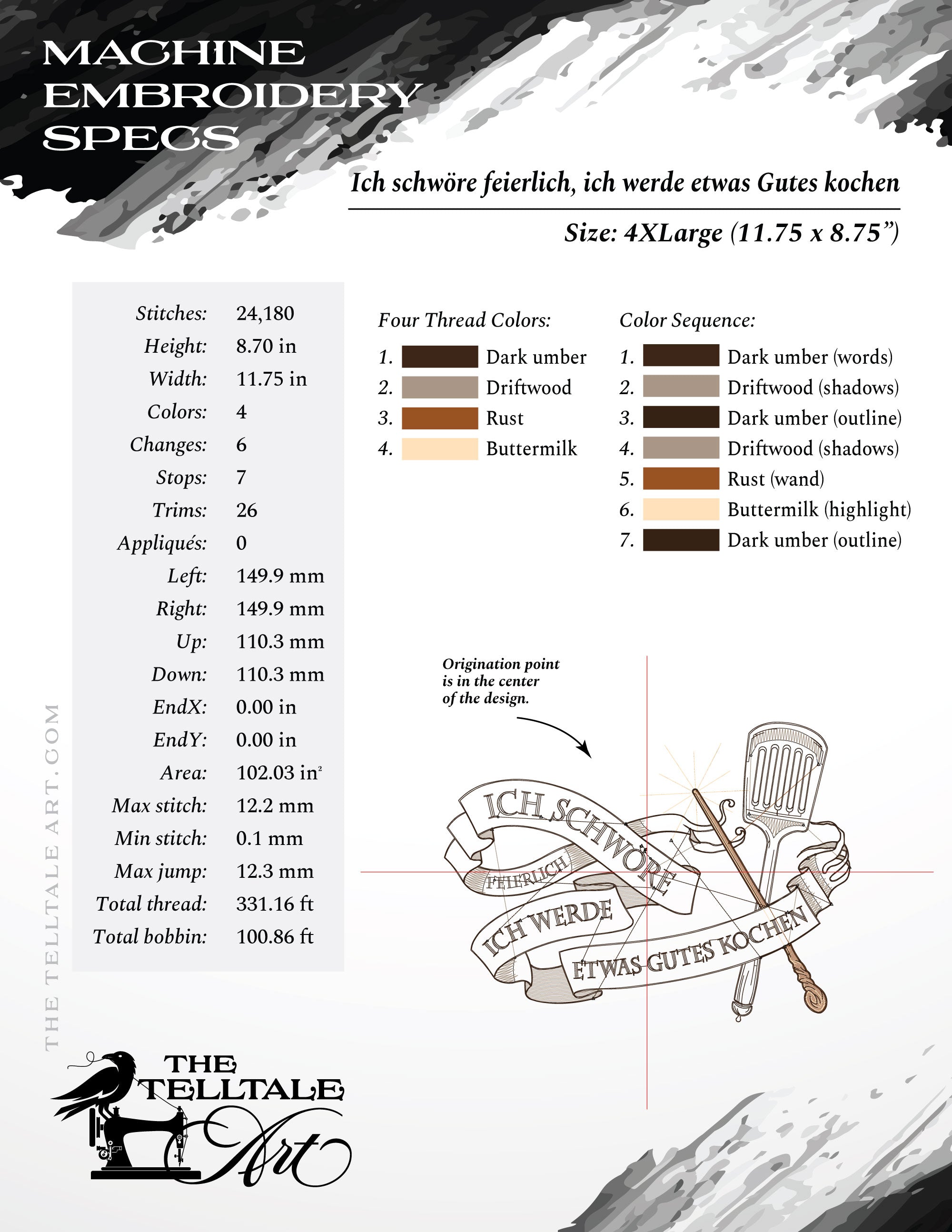 Ich Schwöre Feierlich, Ich Werde Etwas Gutes Kochen – Seven Sizes 6 to 12 Inches