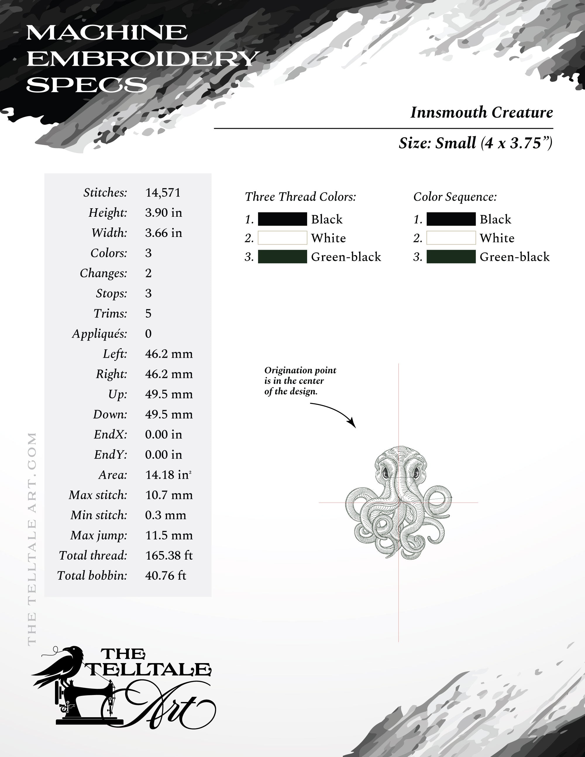 Innsmouth Deep-Sea Creature – Seven Sizes 4 to 12 Inches – Vintage Engraving