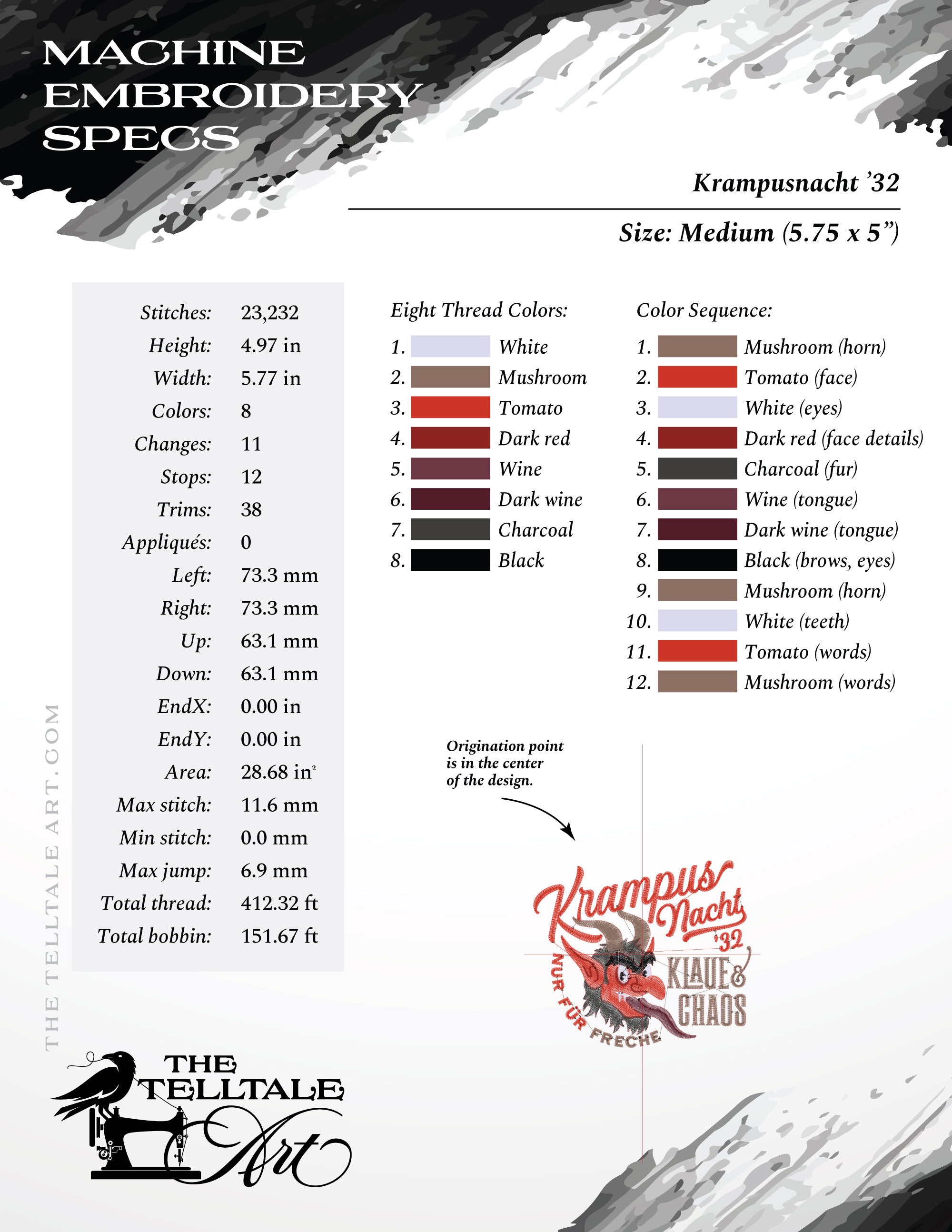 Krampusnacht ’32 – Five Sizes 5 to 9 Inches – Retro Krampus Design