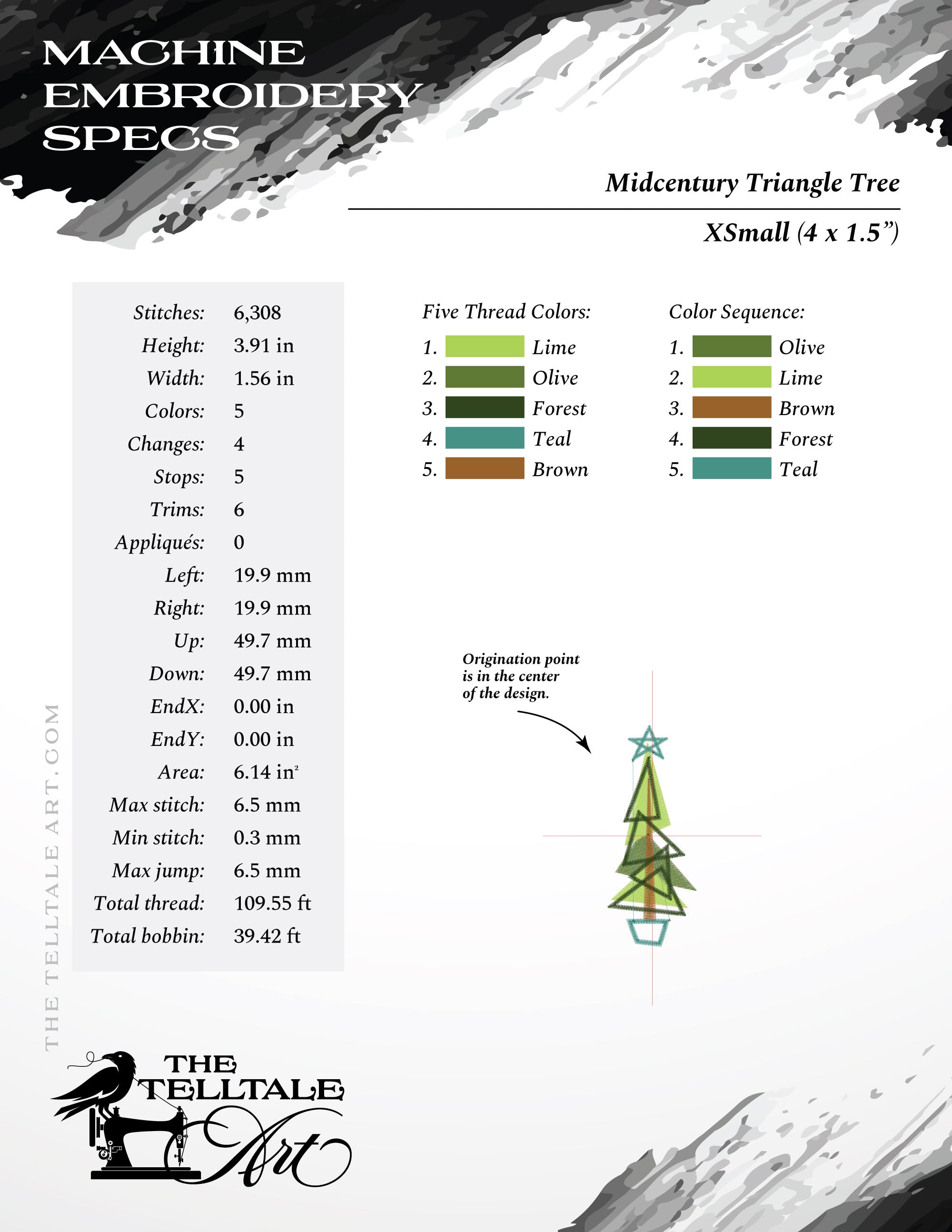 Midcentury Atomic Christmas Tree – Five Sizes 4 to 8 Inches – Retro Geometric Holiday