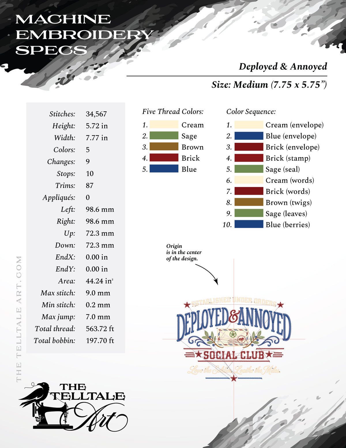 Deployed & Annoyed Social Club – Five Sizes 7 to 13 Inches – Military Spouse & Family Humor