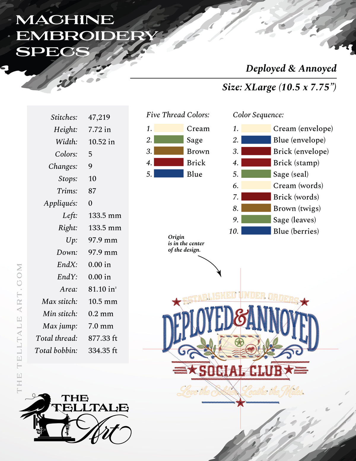 Deployed & Annoyed Social Club – Five Sizes 7 to 13 Inches – Military Spouse & Family Humor