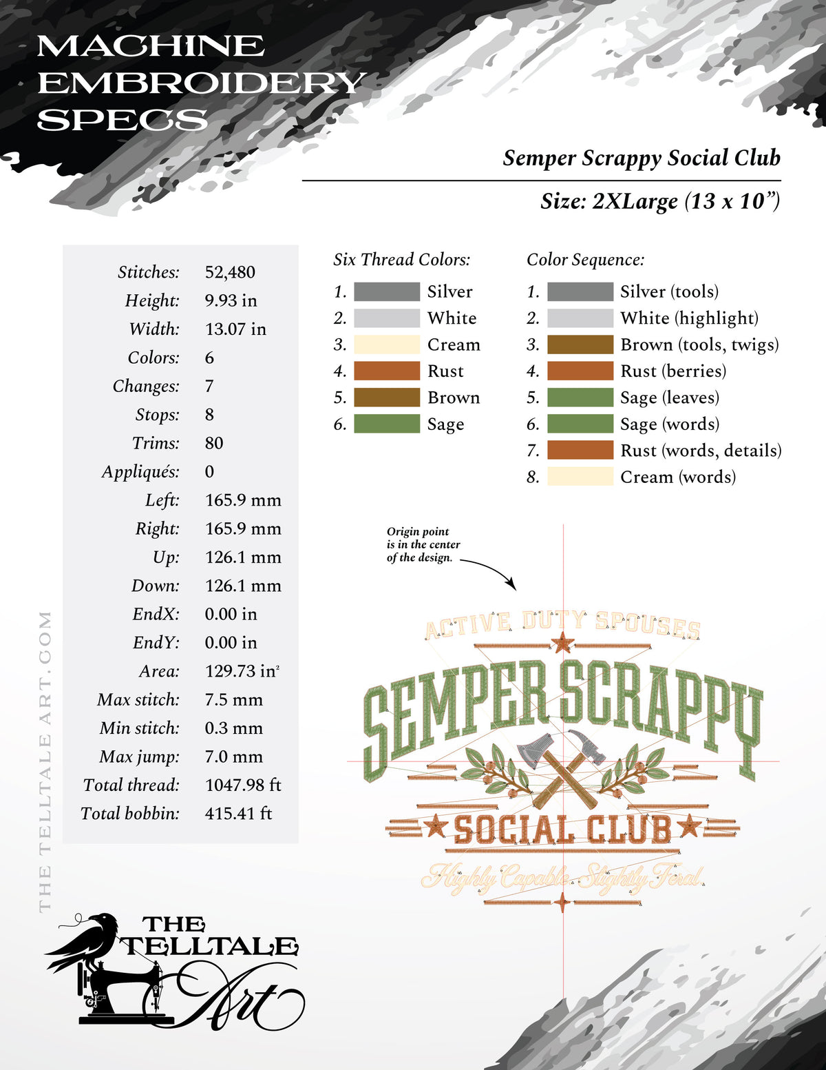 Semper Scrappy Social Club – Active Duty Spouses – Four Sizes 7.5 to 12.5 Inches