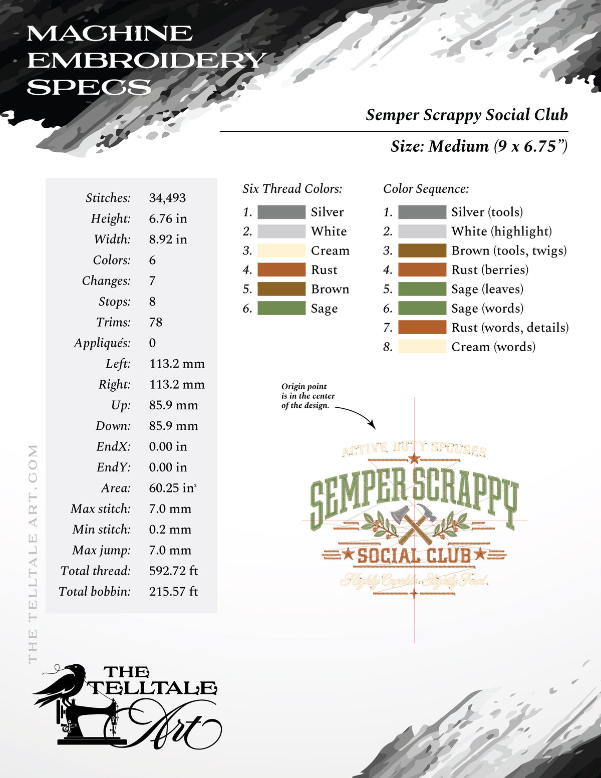 Semper Scrappy Social Club – Active Duty Spouses – Four Sizes 7.5 to 12.5 Inches