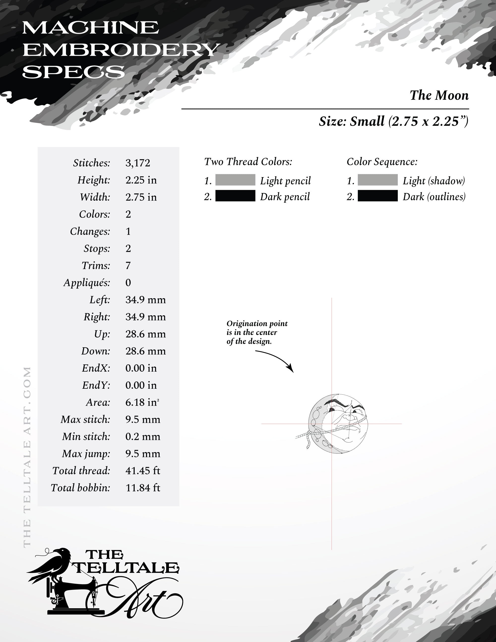 George Lassos the Moon – Five Sizes 7 to 12 Inches, Plus Separate Pieces for 4x4 Hoops