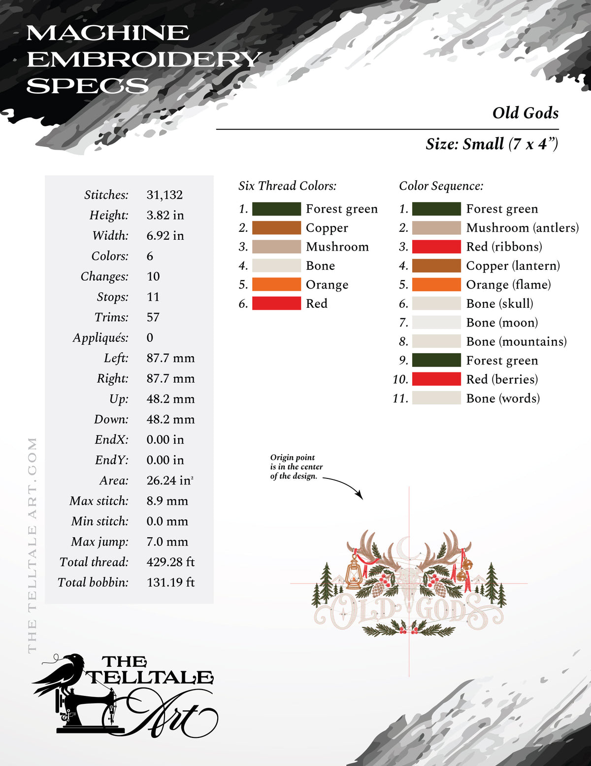 Old Gods Winter Supply – Set Includes Deer Skull, Evergreen Designs & Matching Border Piece