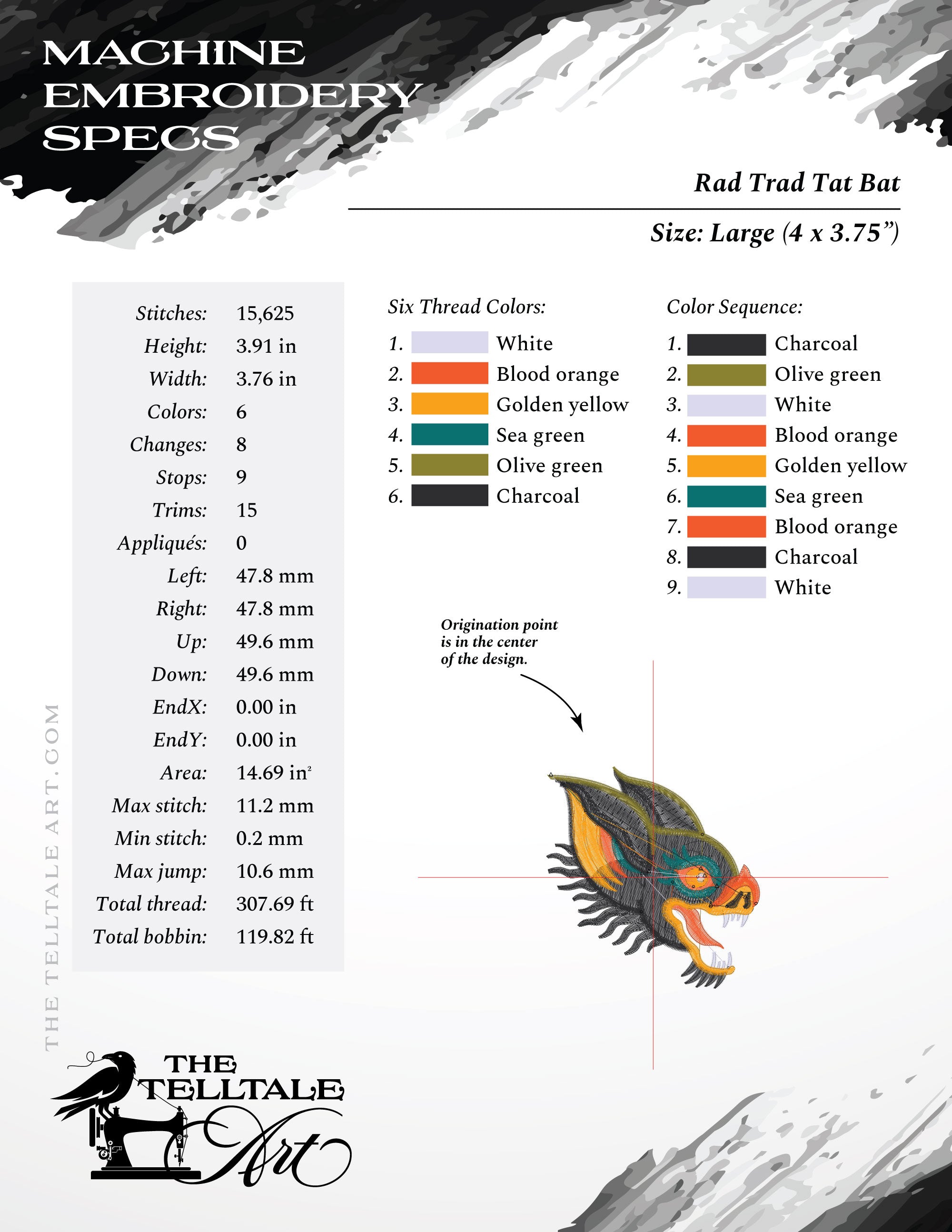 Bat Head – American Traditional Tattoo Flash – Sizes 2.5 to 4 Inches