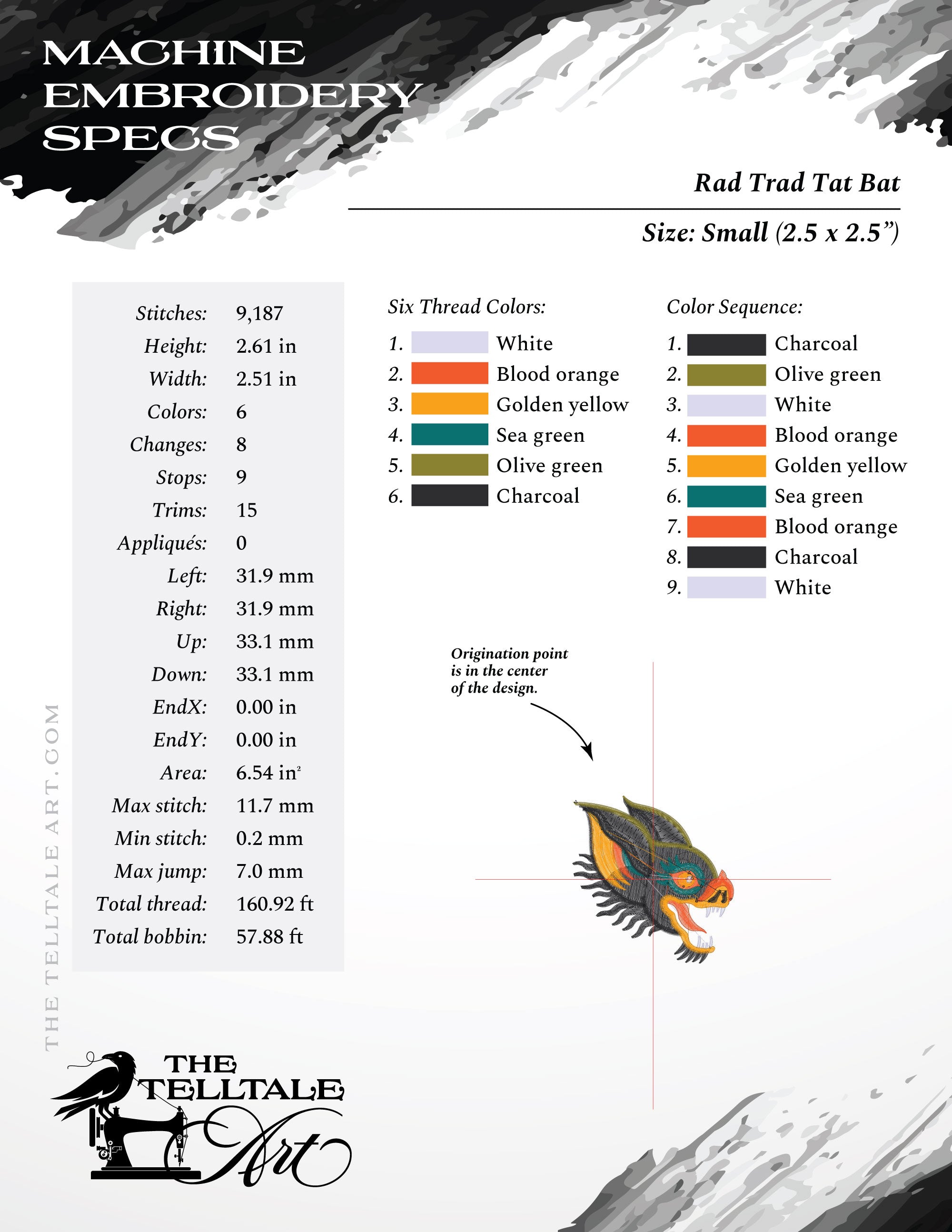 Bat Head – American Traditional Tattoo Flash – Sizes 2.5 to 4 Inches