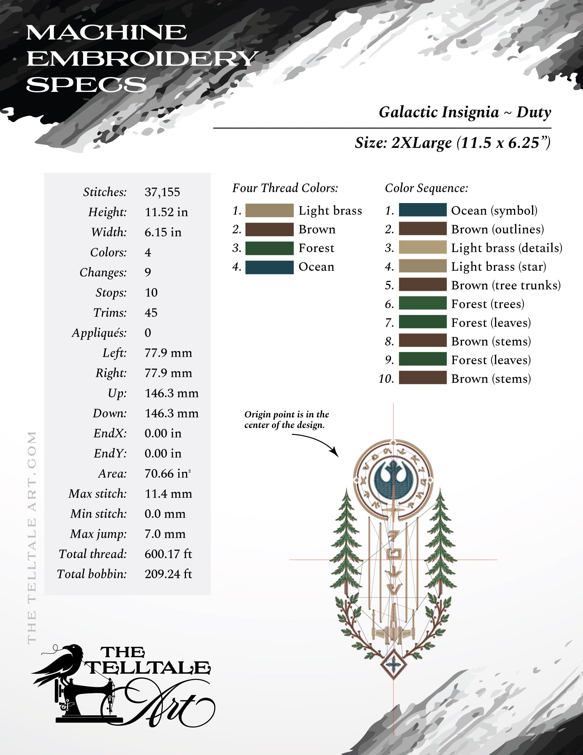 Galactic "Duty" Rebel Insignia – Fictional Crest – Seven Sizes 6 to 16 Inches Tall