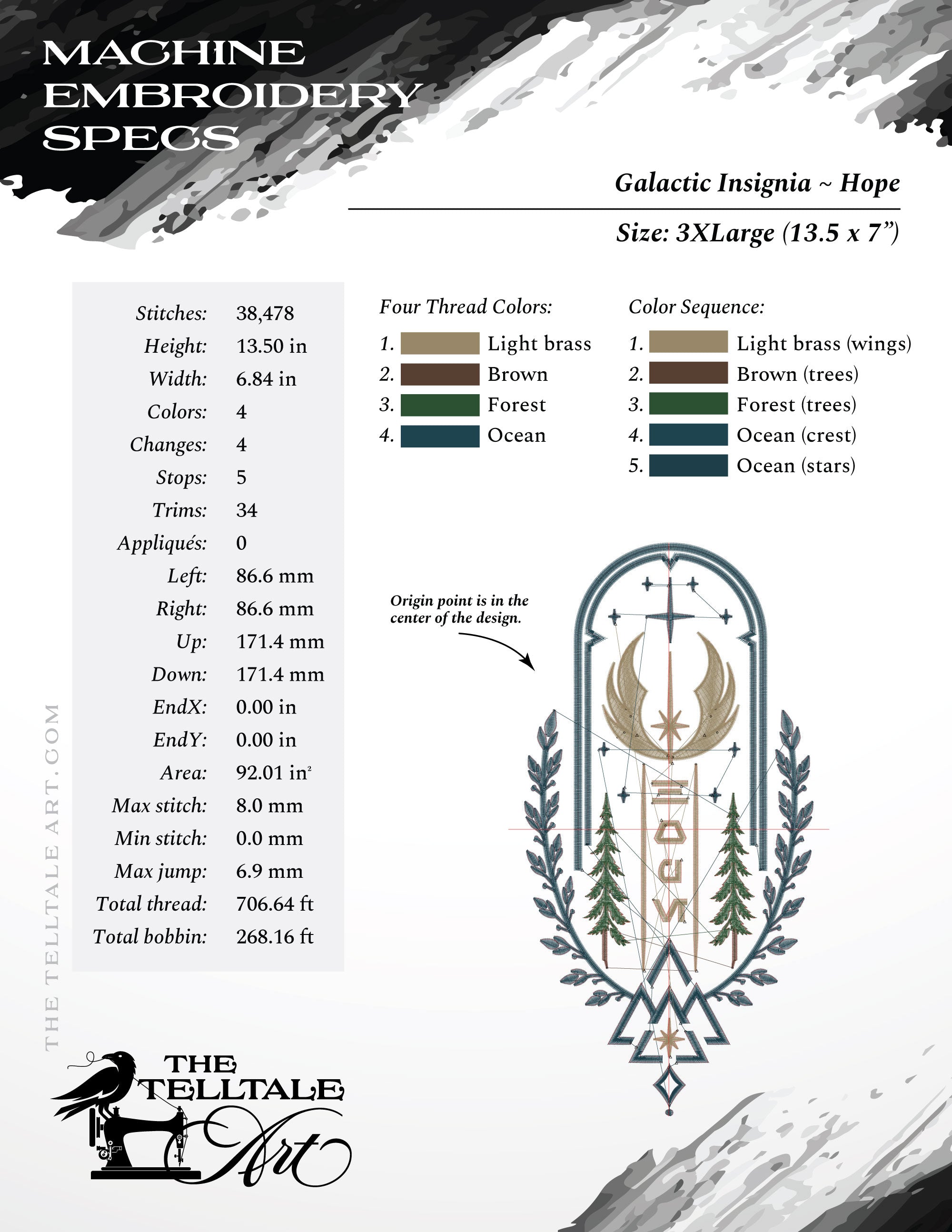 Galactic "Hope" Rebel Insignia – Fictional Crest – Seven Sizes 6 to 16 Inches Tall