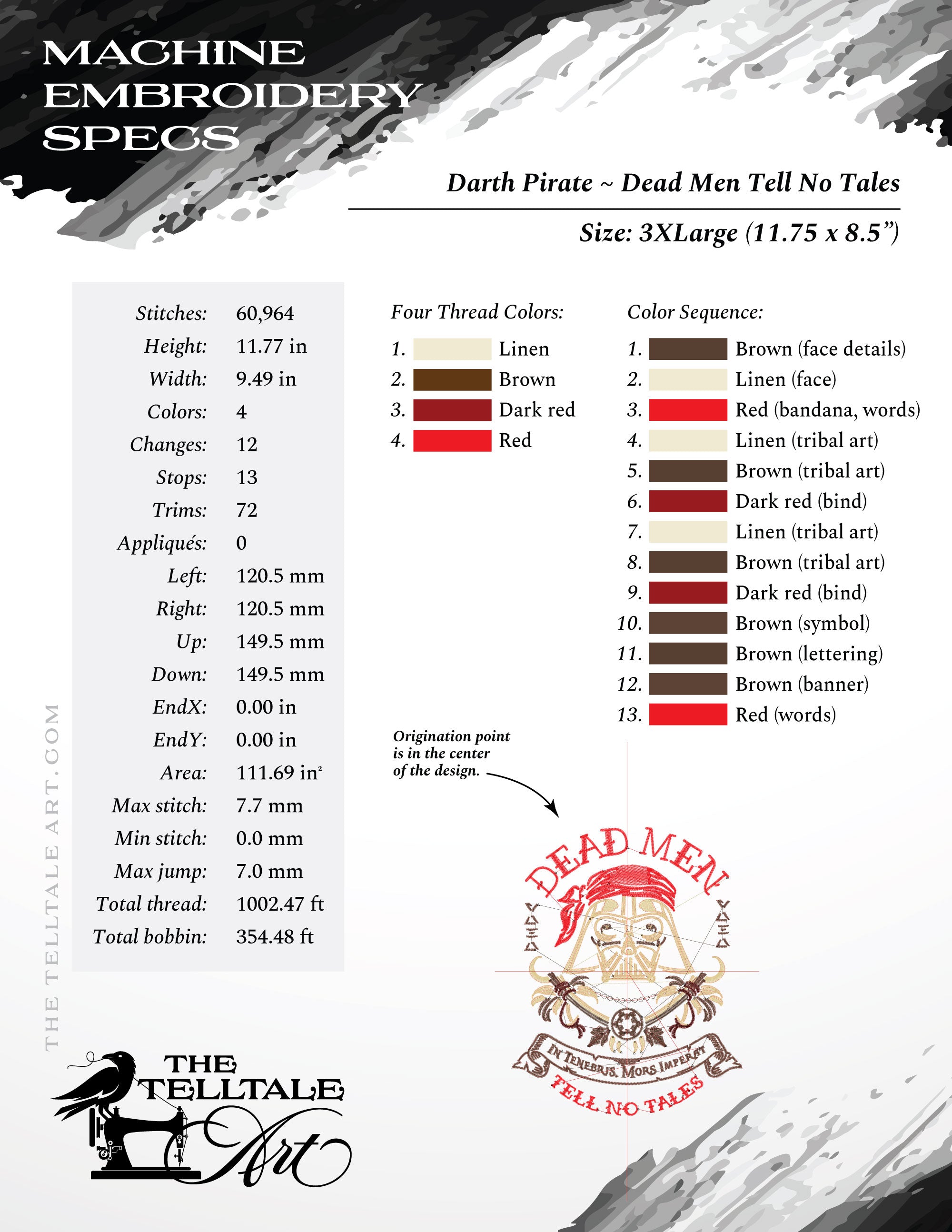 Darth Pirate – Sci-fi & Sea Mashup – Sizes 6 to 16 Inches Tall