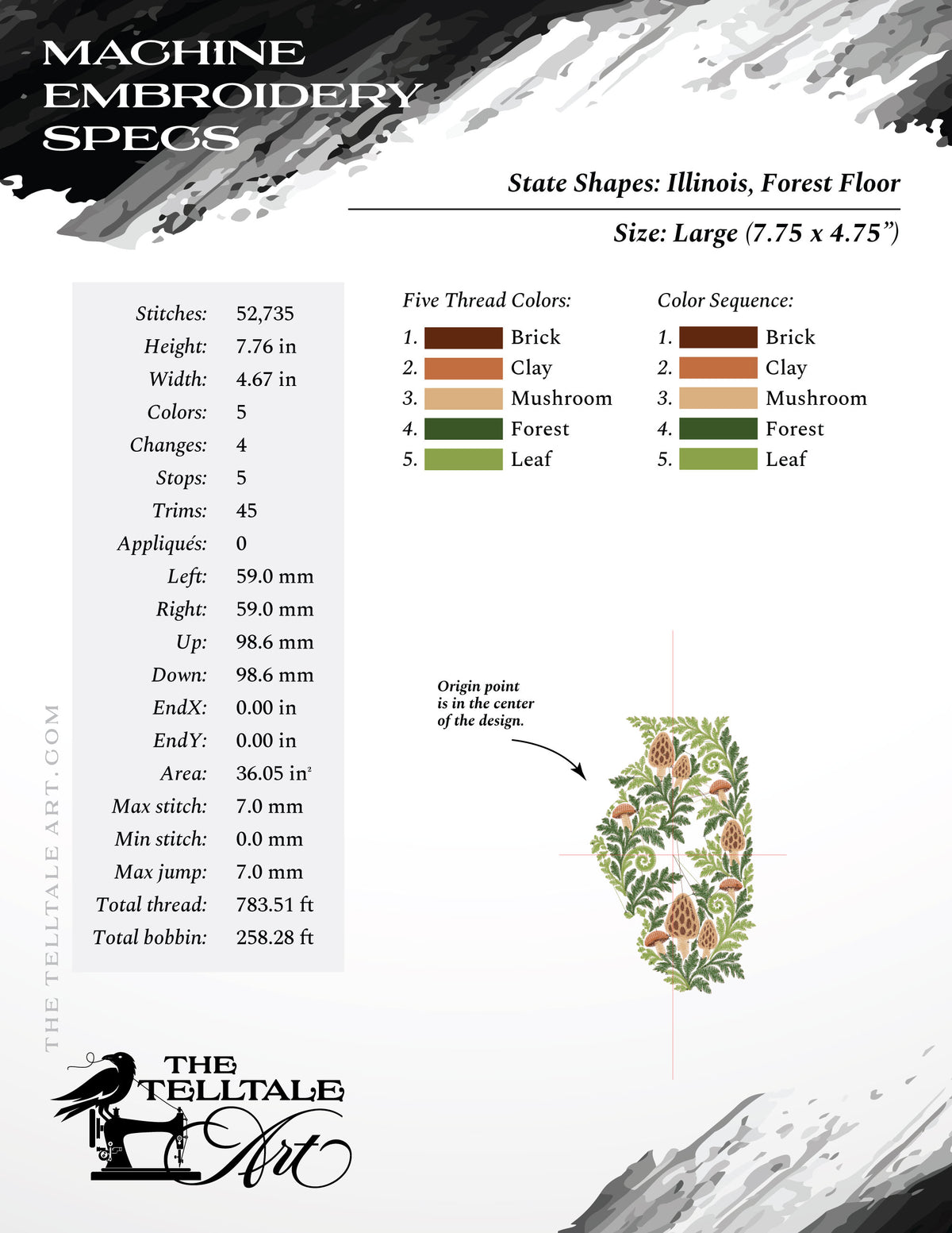 Illinois Forest Floor – Mushrooms & Ferns – Six Sizes 6 to 13 Inches