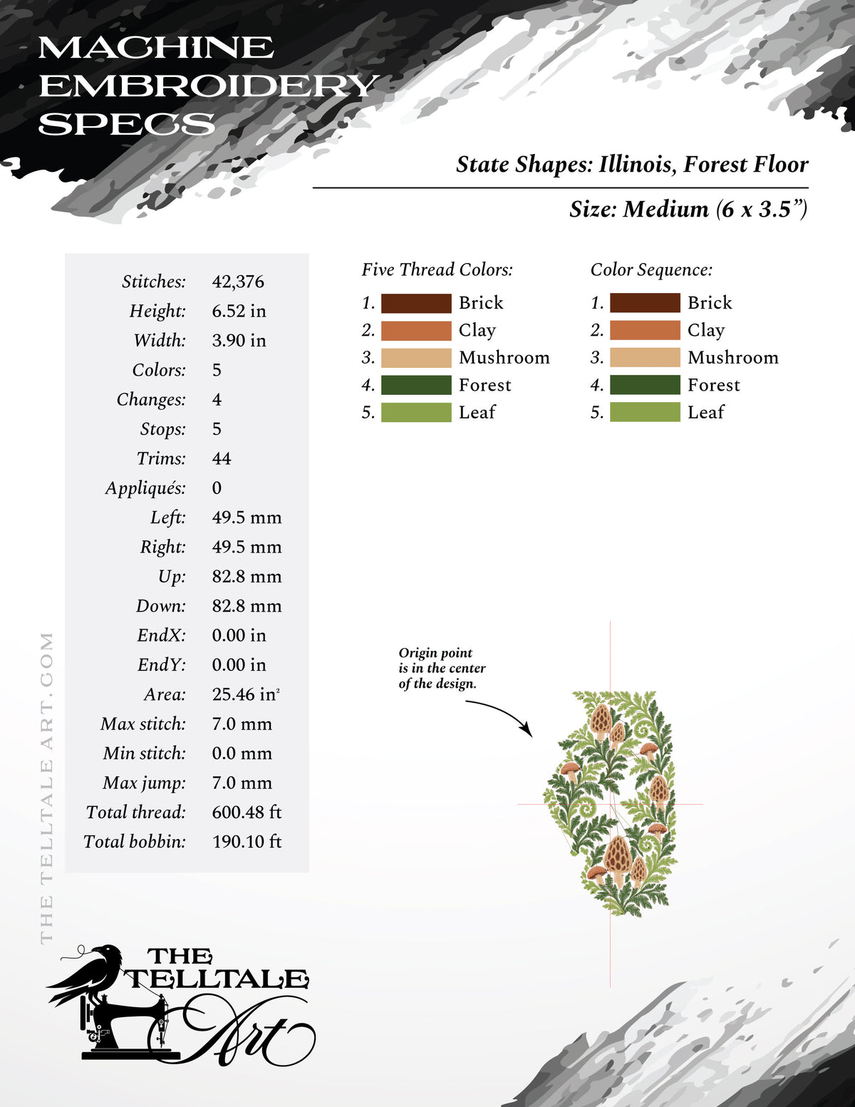 Illinois Forest Floor – Mushrooms & Ferns – Six Sizes 6 to 13 Inches