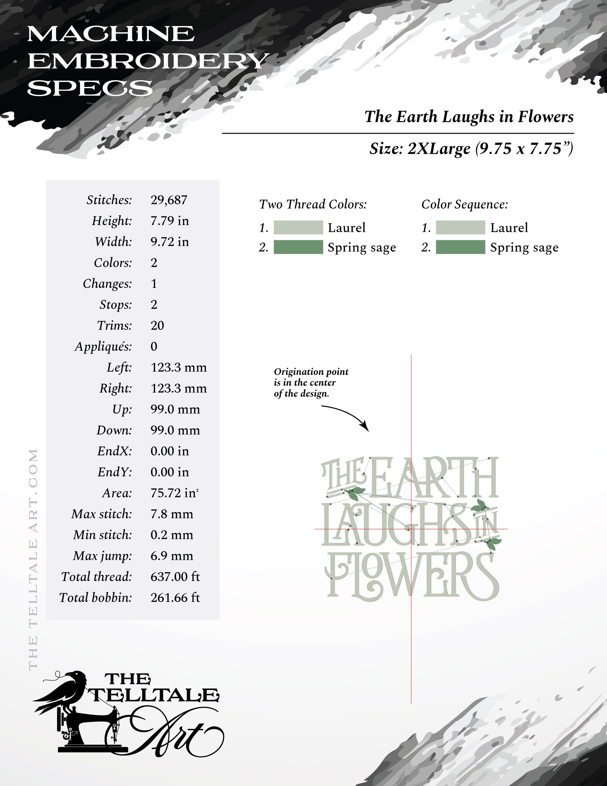 The Earth Laughs in Flowers – Five Sizes 5 to 9 Inches – Elegant Typography