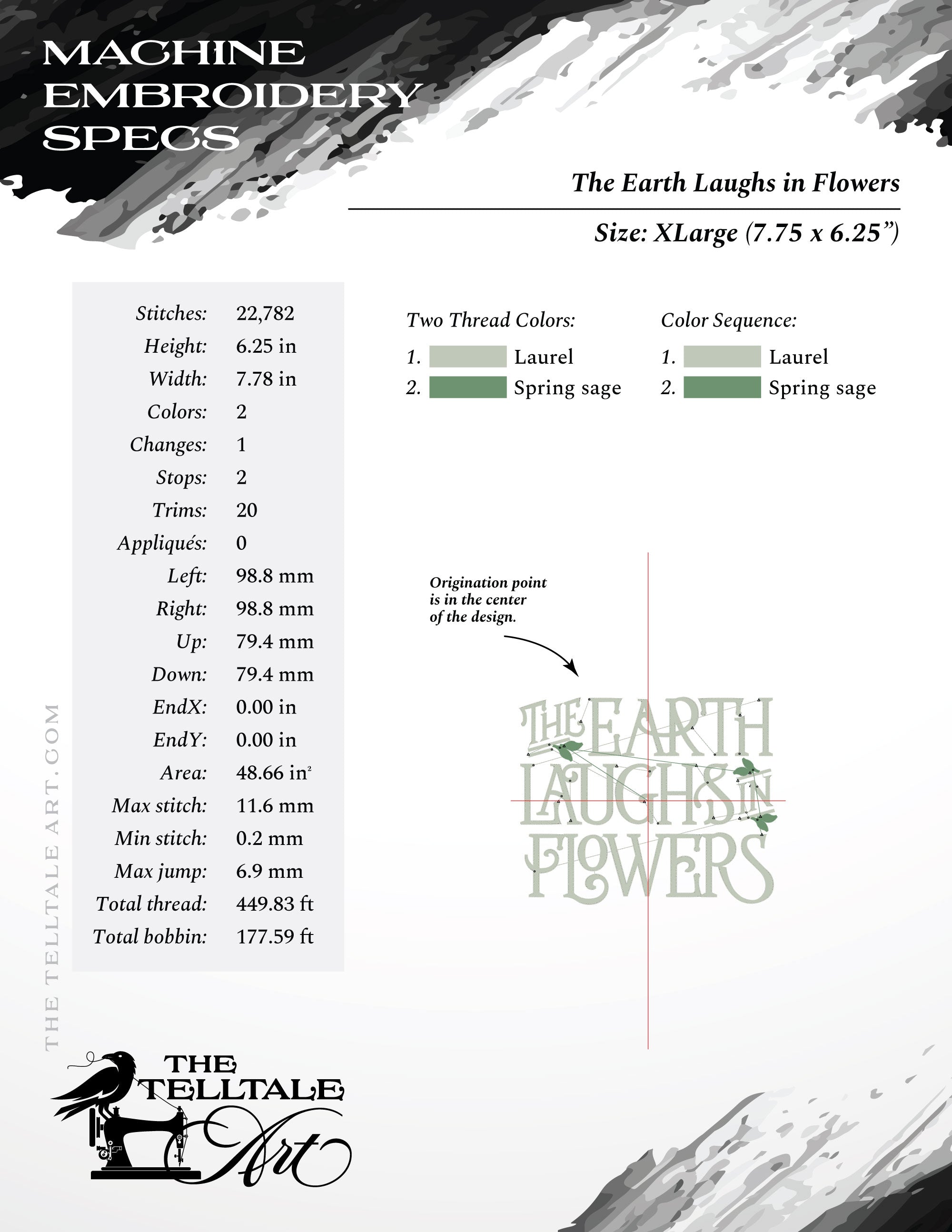 The Earth Laughs in Flowers – Five Sizes 5 to 9 Inches – Elegant Typography