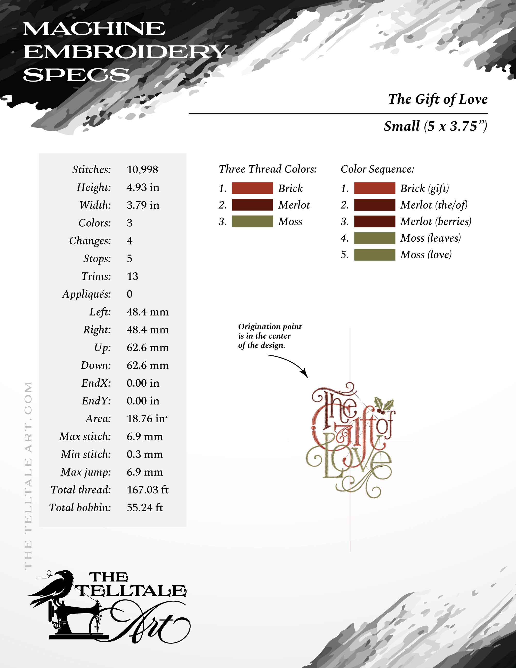 The Gift of Love – Four Sizes 5 to 9 Inches – Elegant Interwoven Typography