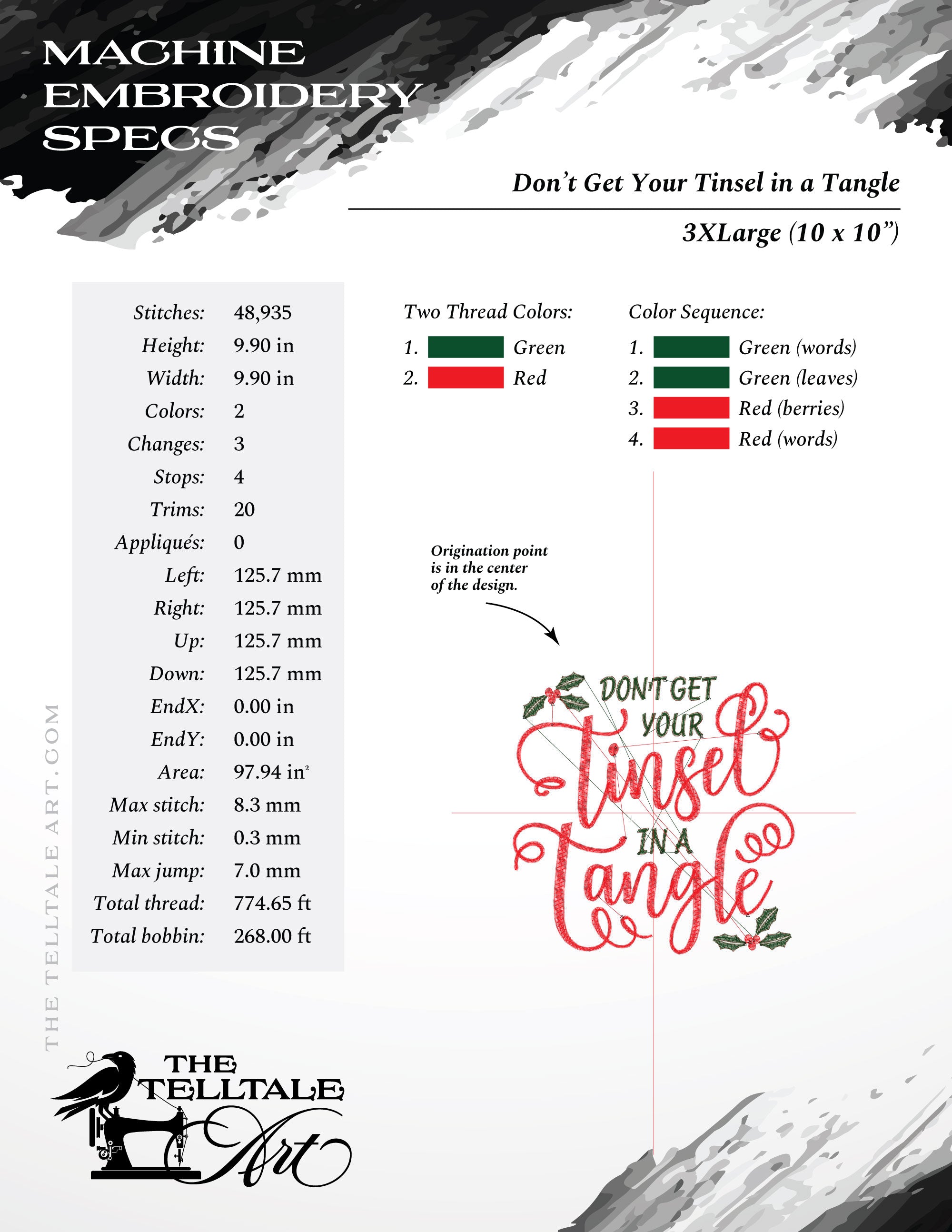 Don’t Get Your Tinsel in a Tangle – Six Sizes 4 to 10 Inches – Whimsical Christmas Script