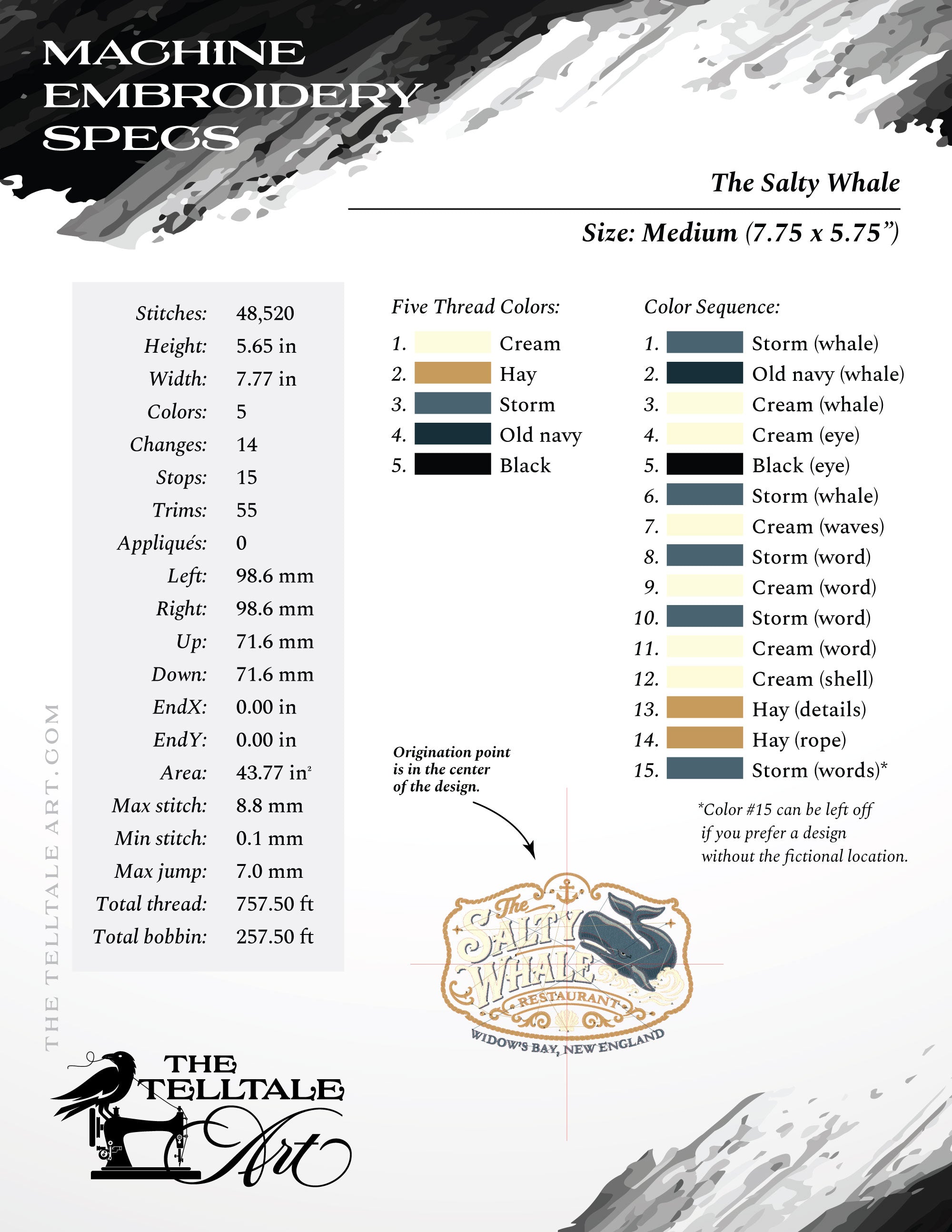 The Salty Whale Restaurant – Widow's Bay Tavern Sign – Sizes 7 to 14 Inches Wide