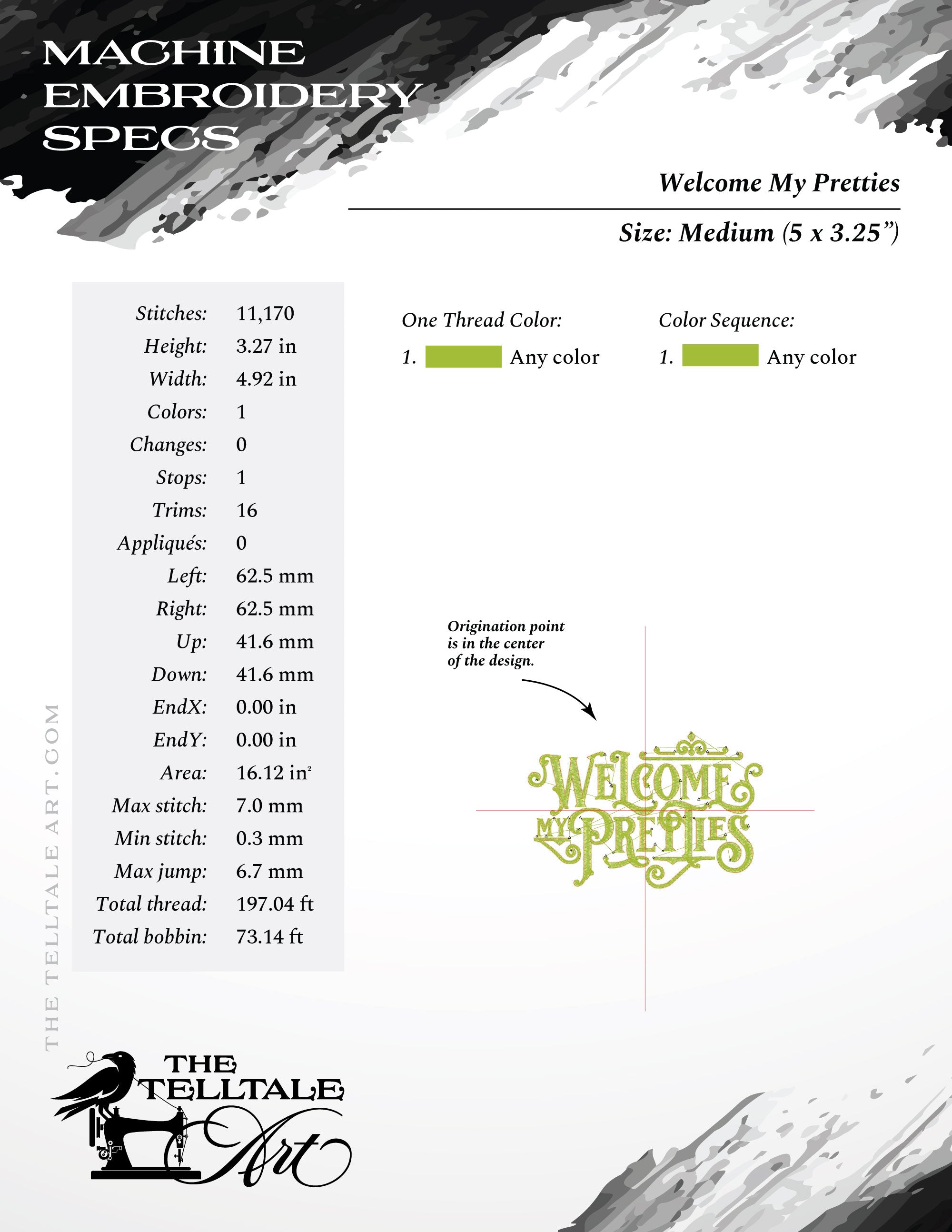 Welcome My Pretties – Vintage Fantasy Typography – Three Sizes 4 to 6 Inches