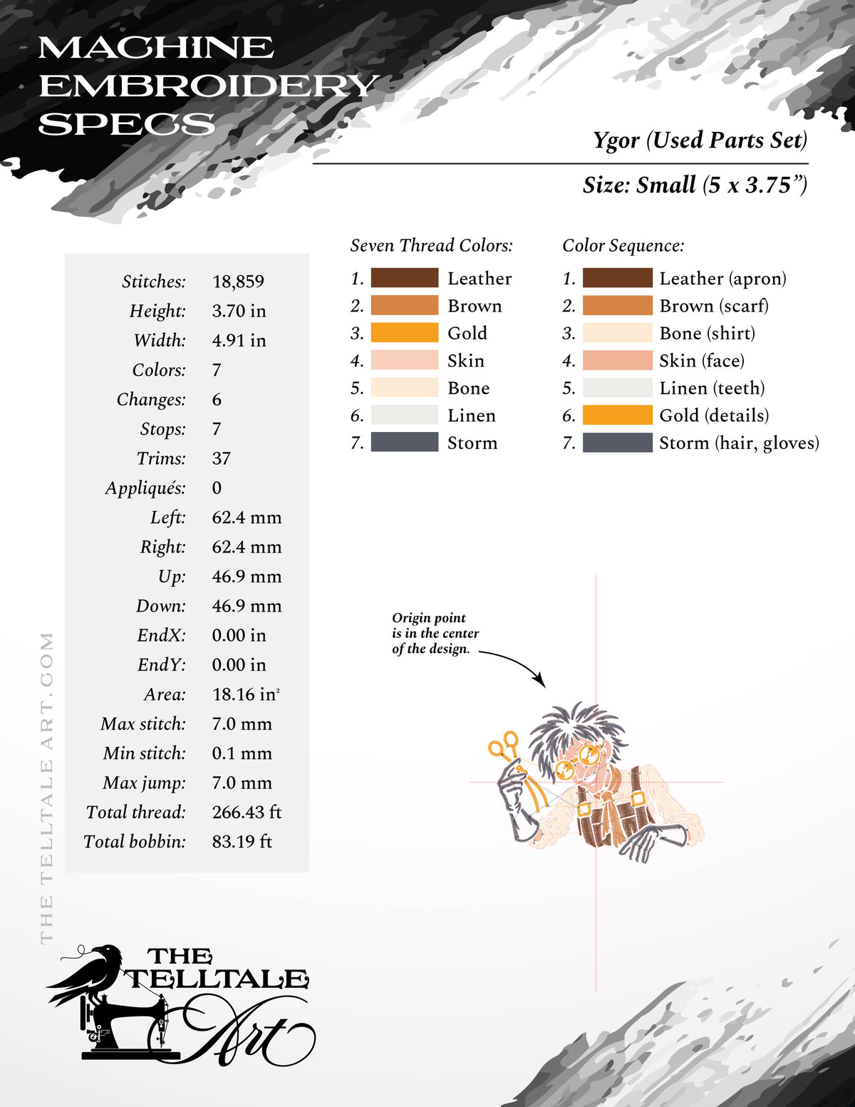 Ygor’s Used Parts, Mostly Good – Frankenstein Themed – Sizes 6.5 to 11.5 Inches