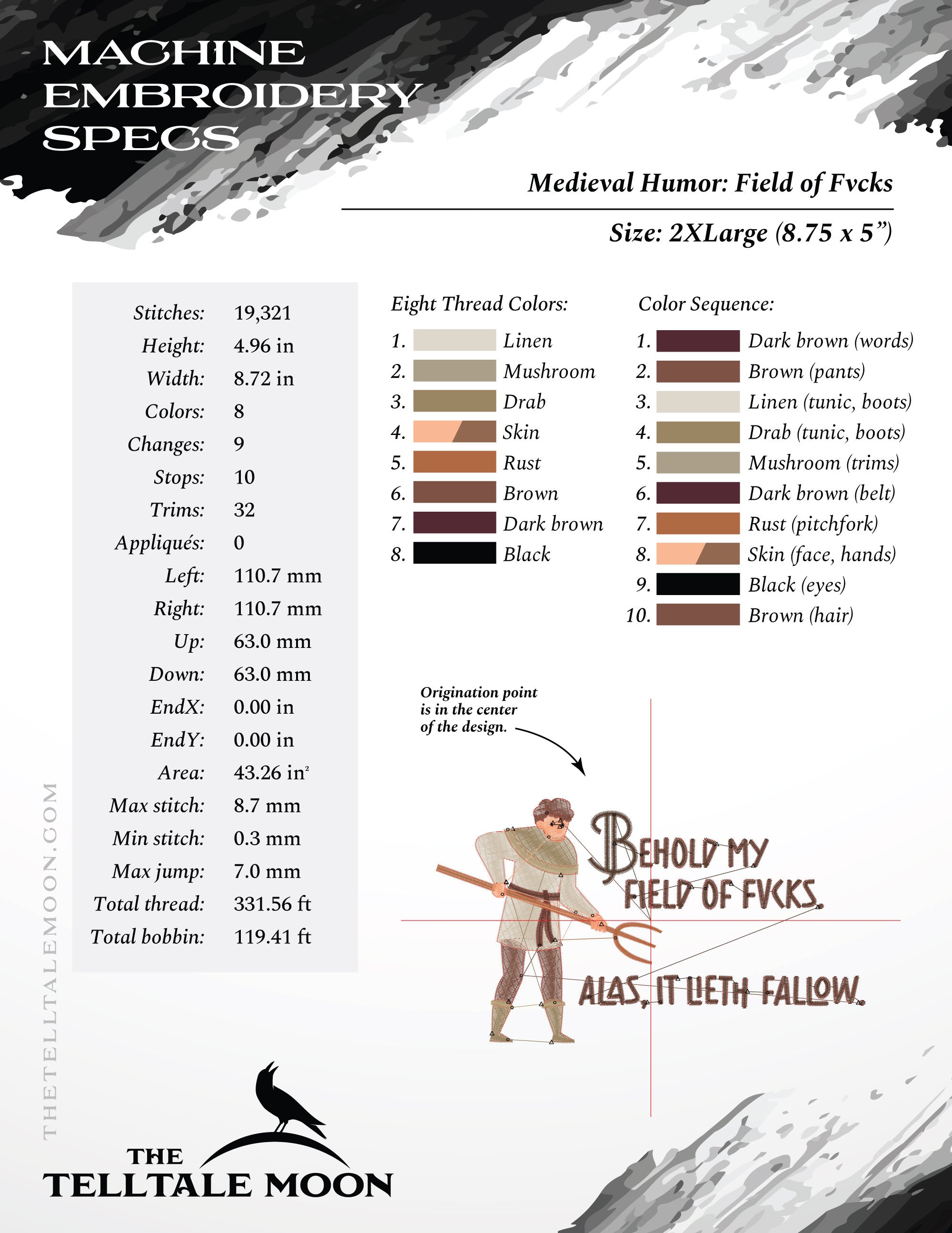 Medieval Humor – Behold My Field of Fvcks – Six Sizes 5 to 10 Inches