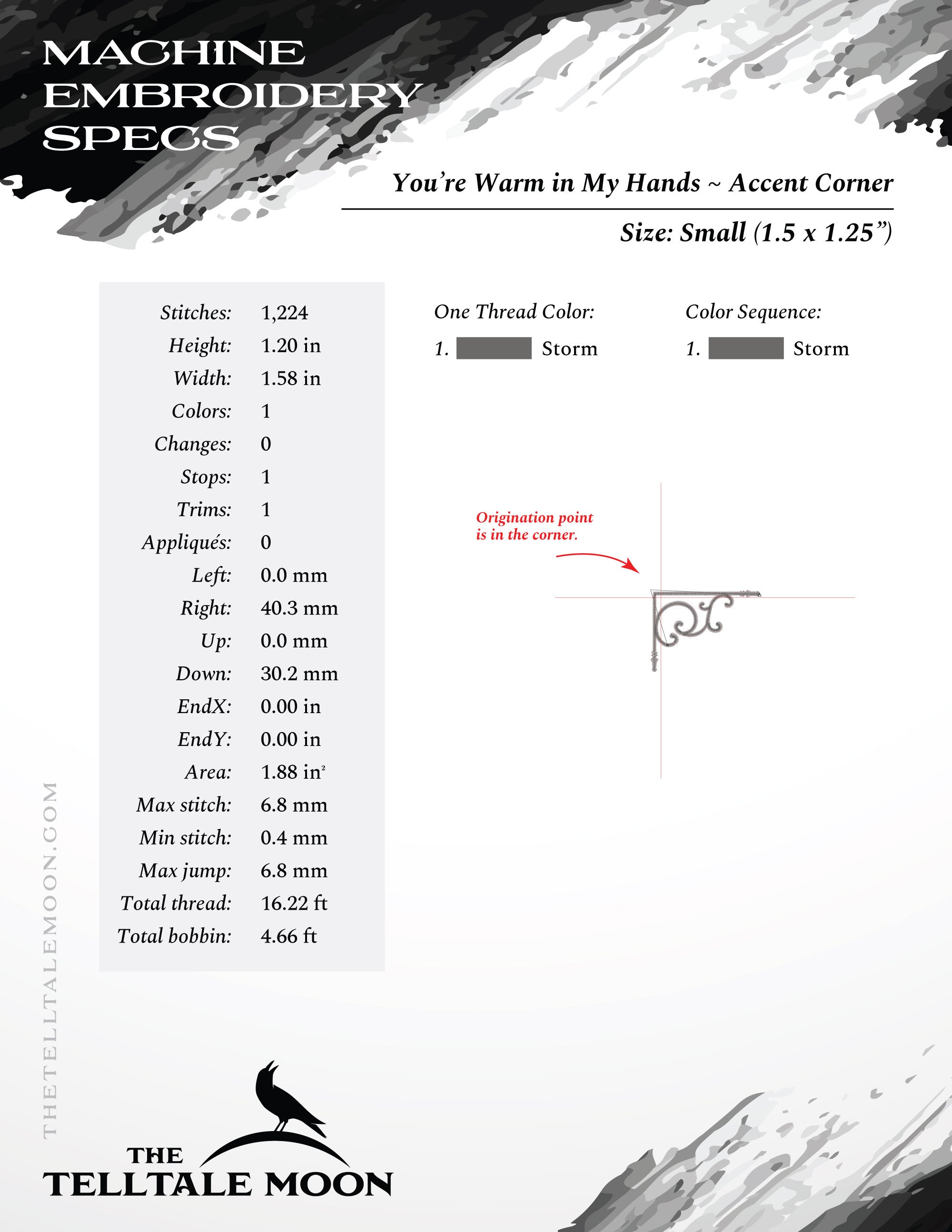 Embroidery Files: "You're Warm in My Hands" - Three Versions, Plus Matching Corner Piece