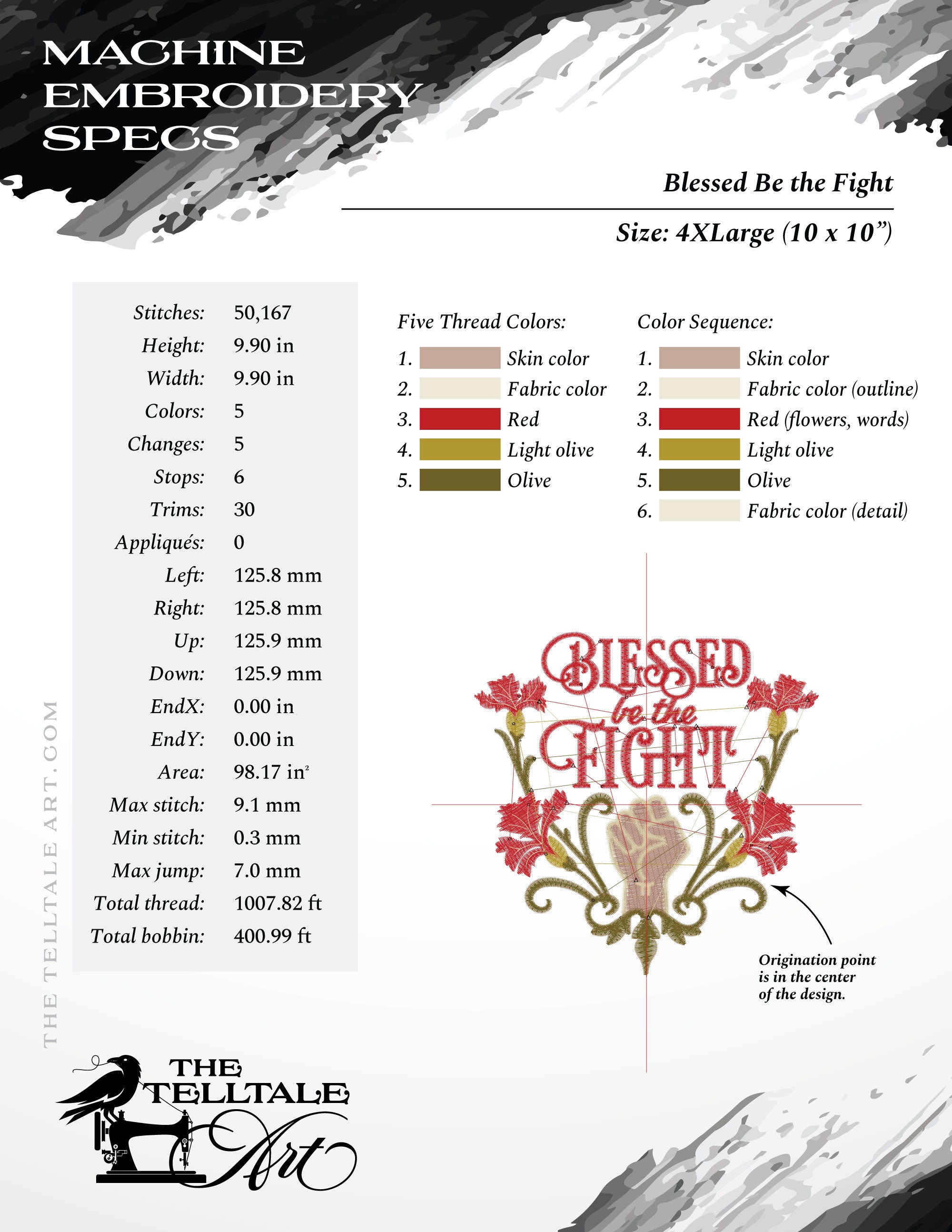 Handmaid-inspired "Blessed Be the Fight" - Seven Sizes 4 to 10 Inches