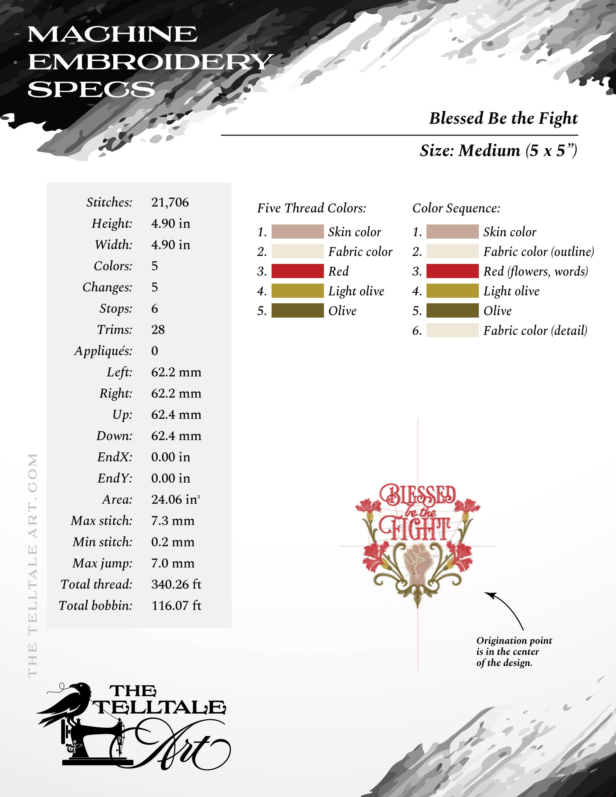 Handmaid-inspired "Blessed Be the Fight" - Seven Sizes 4 to 10 Inches