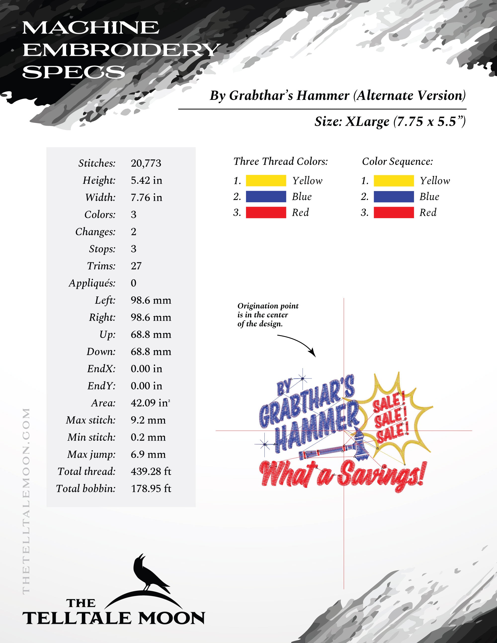 Embroidery: "What a Savings!" Space Humor - Fits 4x4 and Larger Hoops