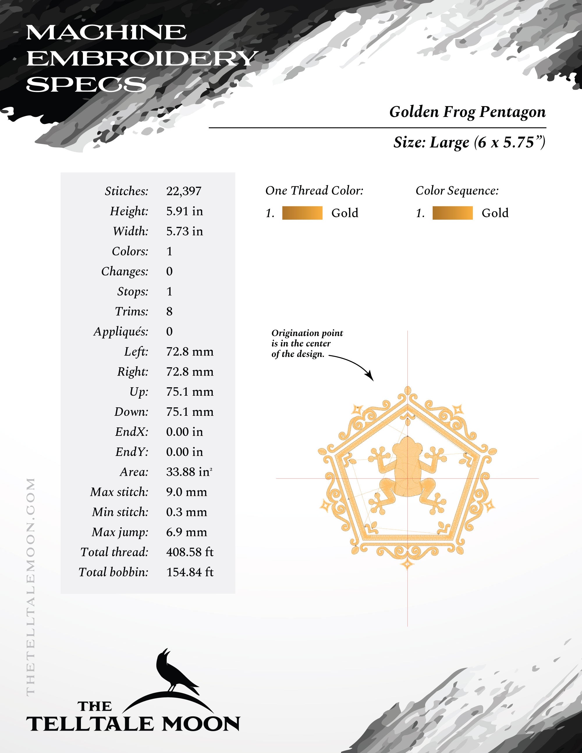 Magical Candy Frog Embroidery Set – Six Sizes 3 to 8 Inches – Includes Coaster & Coffee Cozy Patterns